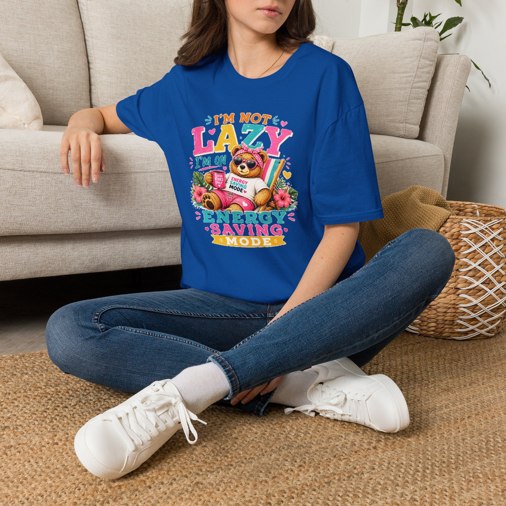 Funny Sloth Shirt, I'm Not Lazy I'm On Energy Saving Mode Tee, Cute Animal Graphic T-Shirt