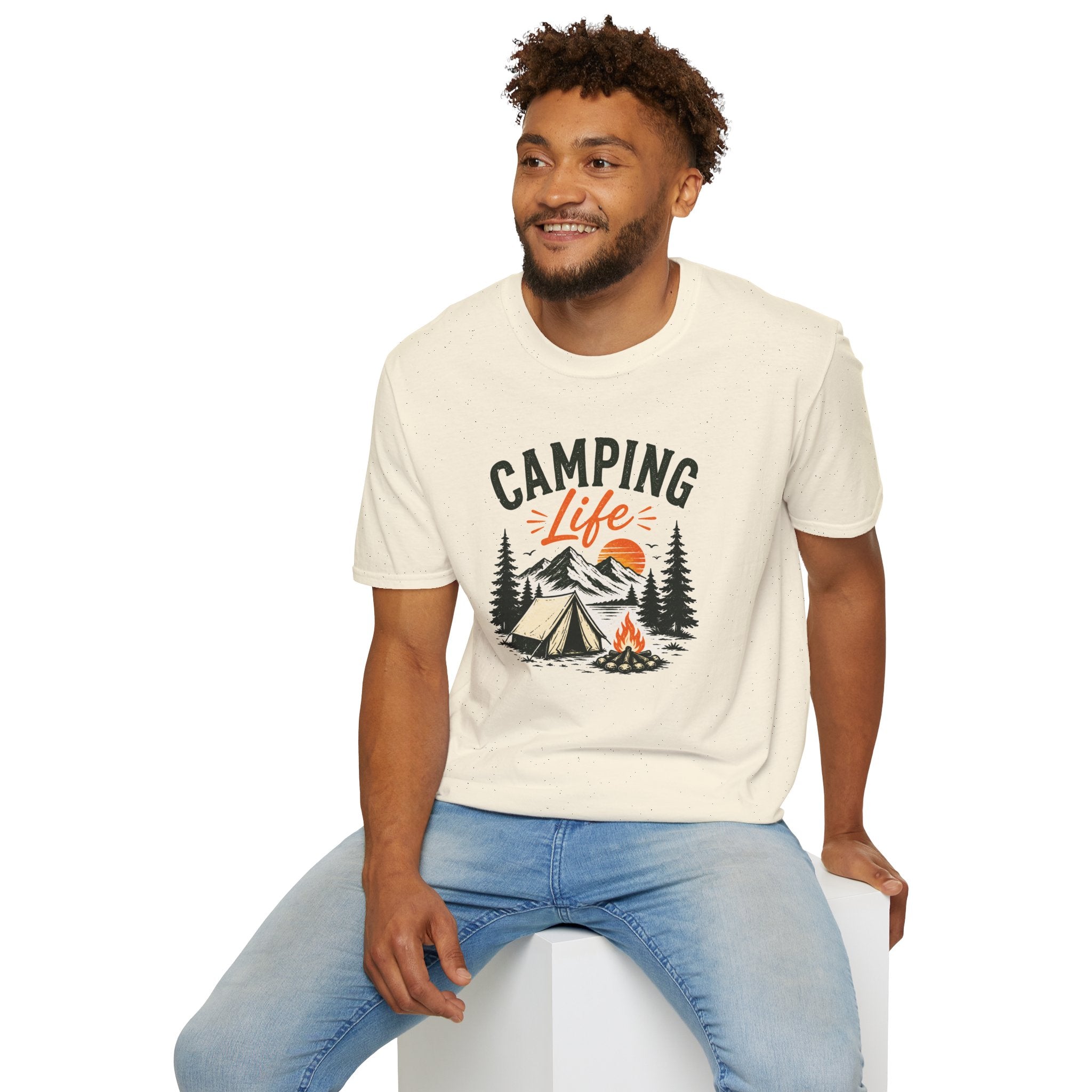 Camping Life T-Shirt — Vintage Tent & Campfire Outdoor Tee