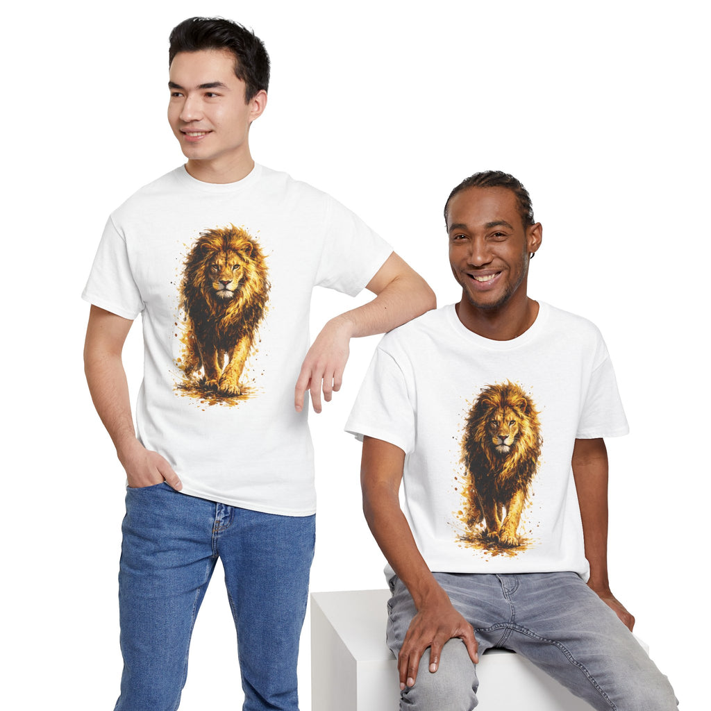 Lion Graphic T-Shirt, Majestic Walking Lion Tee, Watercolor Wildlife Shirt, Unisex Animal Graphic Tee, Lion Lover Gift, Nature Art Shirt