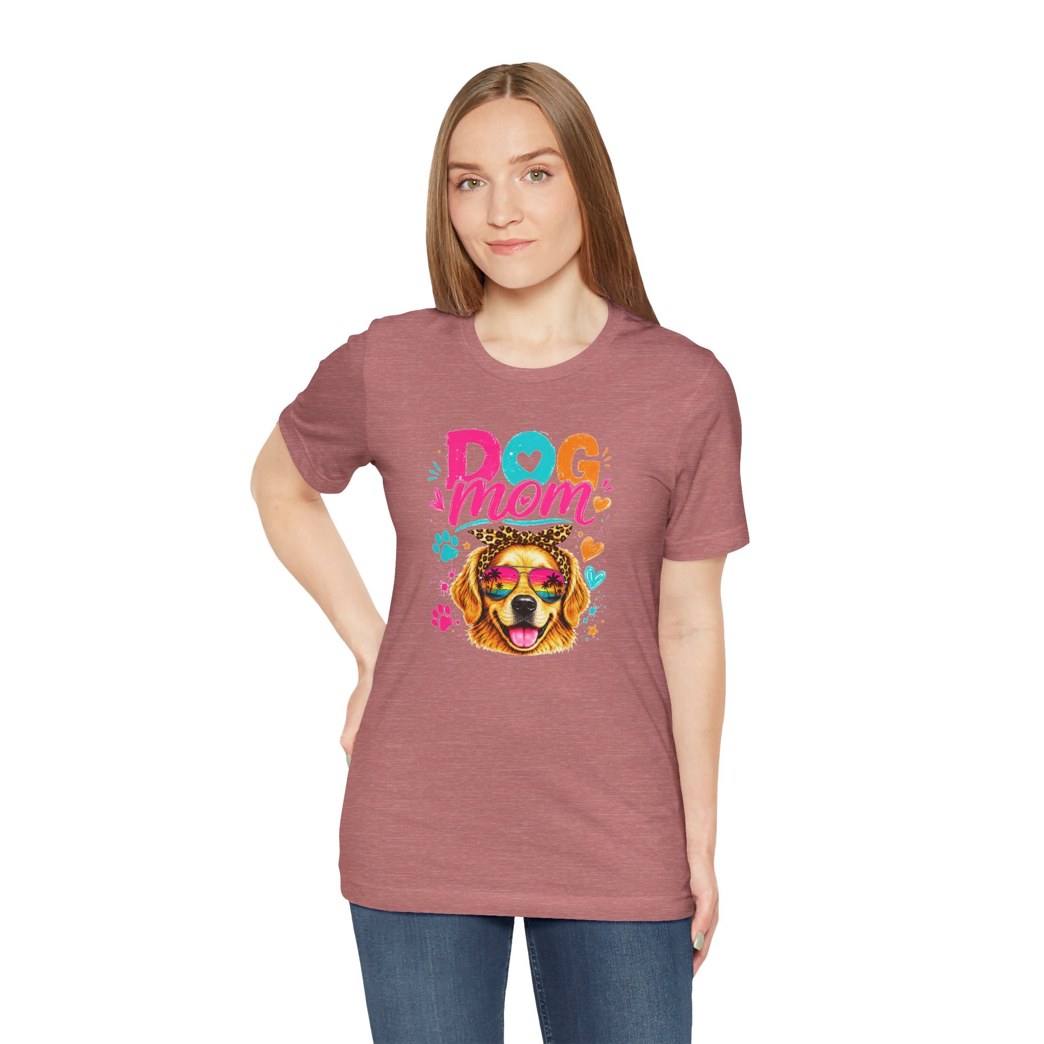 Dog Mom T-Shirt | Golden Retriever Shirt | Funny Dog Mom Gift | Colorful Retro Dog Lover Tee | Unisex Graphic T-Shirt