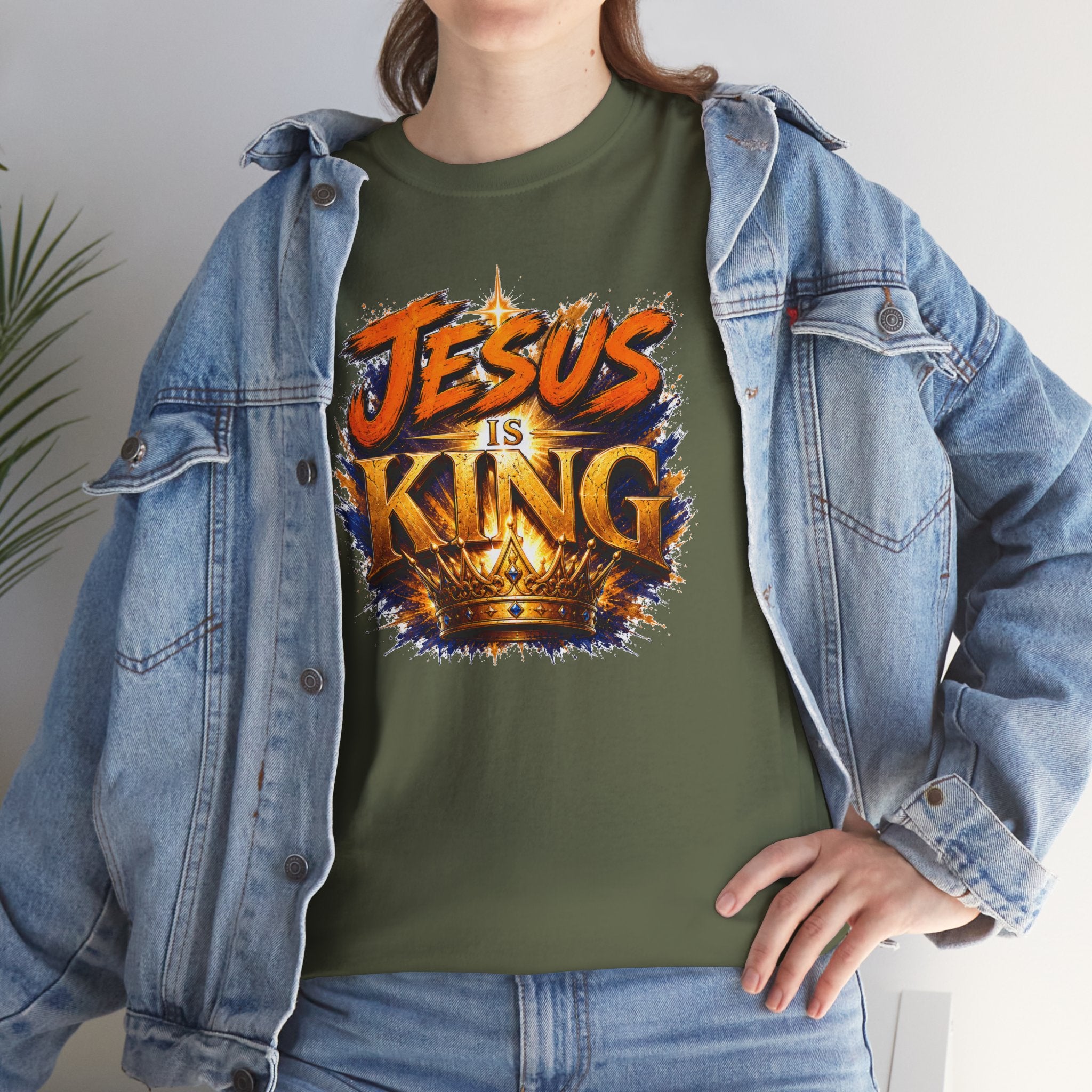 Jesus Is King Christian T-Shirt | Crown Graphic Tee | Religious Unisex Shirt | Faith Apparel | Christian Gift for Men & Women
