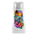 Tropical Sea Turtle Racerback Dress – Sunset Hibiscus Beach Print