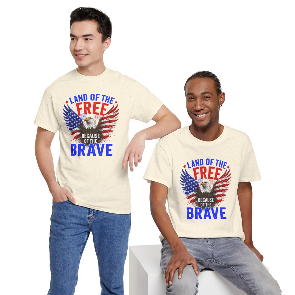 Land of the Free Because of the Brave Shirt, Patriotic Eagle T-Shirt, American Flag Tee, 4th of July Shirt, Veteran Gift, USA Pride Tee