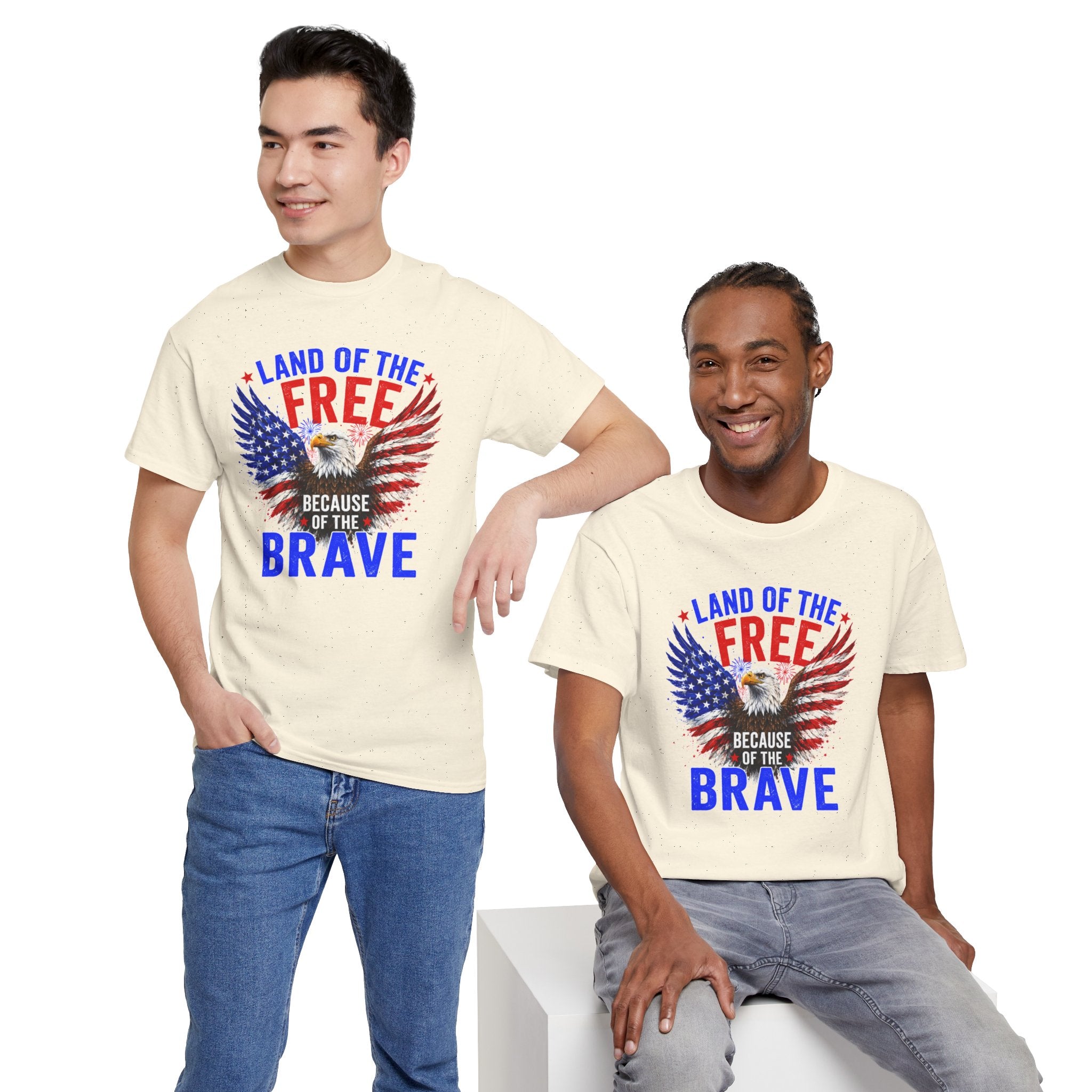 Land of the Free Because of the Brave Shirt, Patriotic Eagle T-Shirt, American Flag Tee, 4th of July Shirt, Veteran Gift, USA Pride Tee