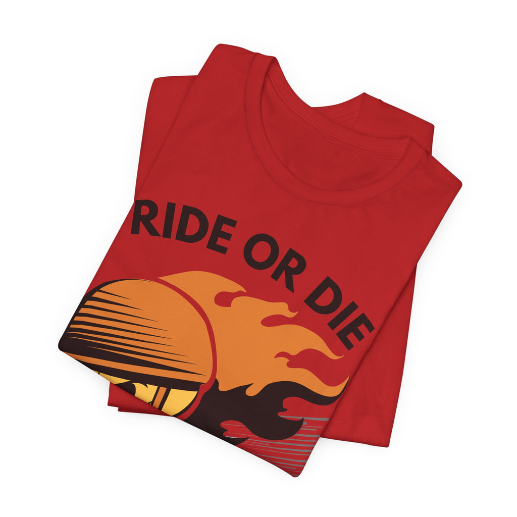 Ride or Die Skull Helmet T-Shirt | Biker Graphic Tee for Men | Vintage Motorcycle Shirt