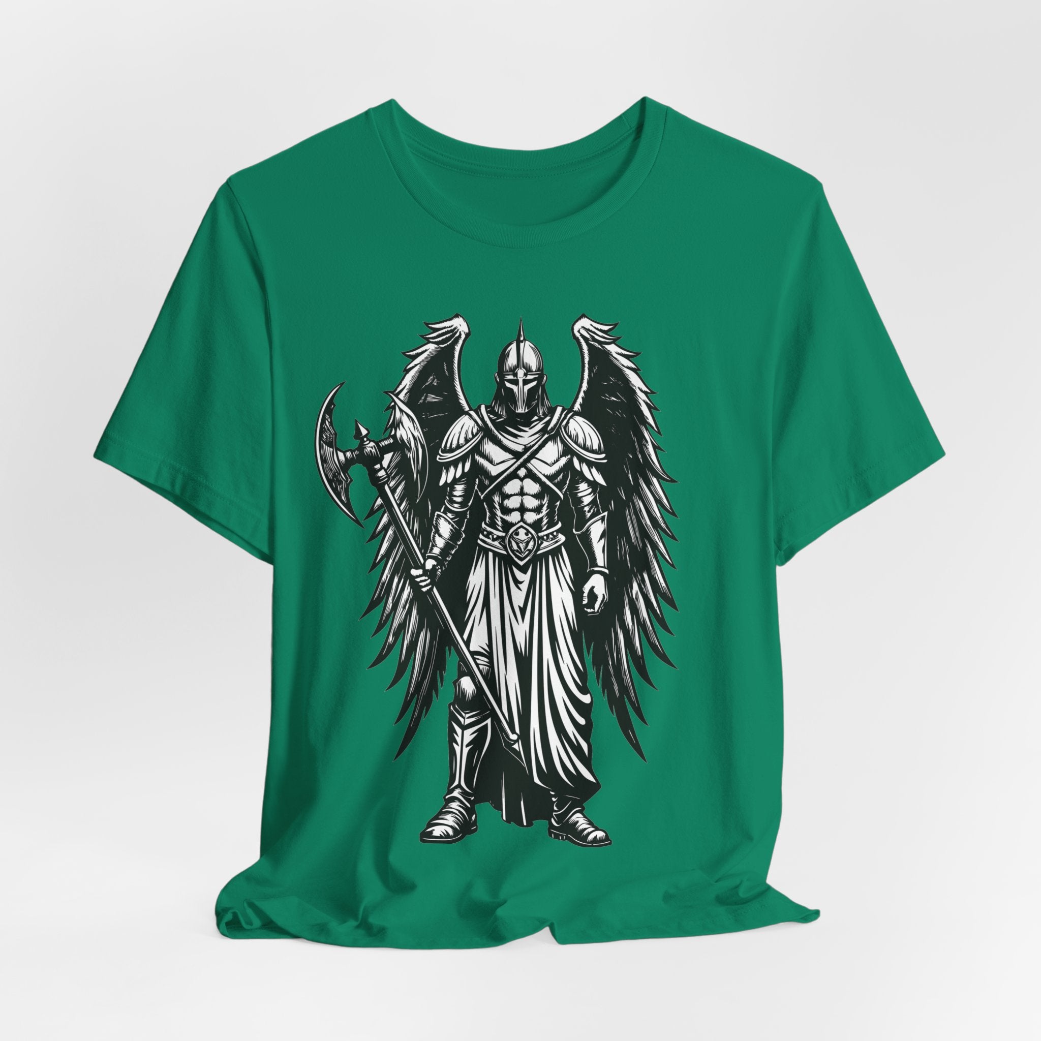 Angel of War Graphic Tee — Winged Knight Armor T-Shirt