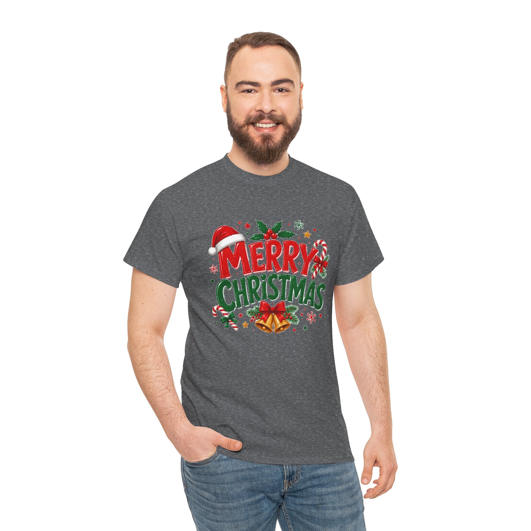 Merry Christmas Shirt, Christmas Graphic Tee, Santa Hat T-Shirt, Holiday Party Shirt, Xmas Gift for Men Women