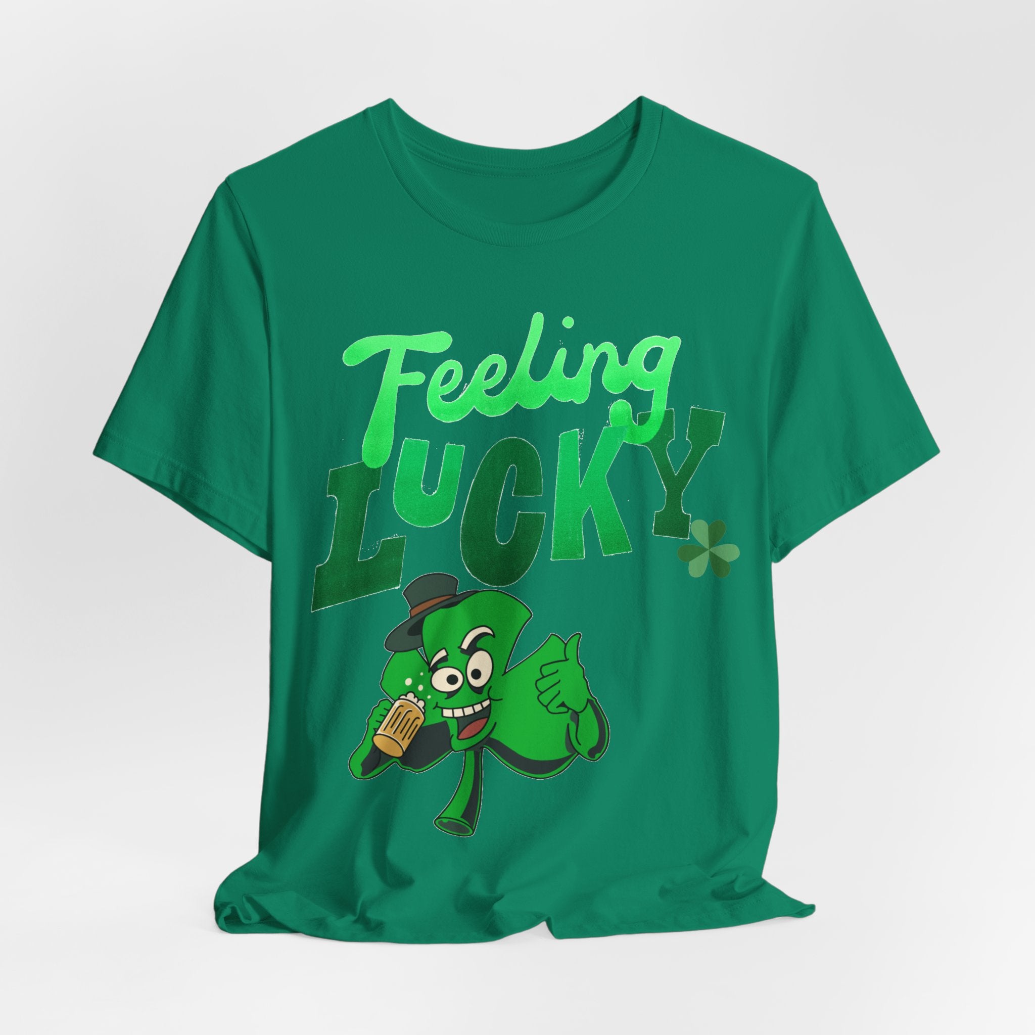 Feeling Lucky St. Patrick's Day T-Shirt — Shamrock Leprechaun Graphic Tee