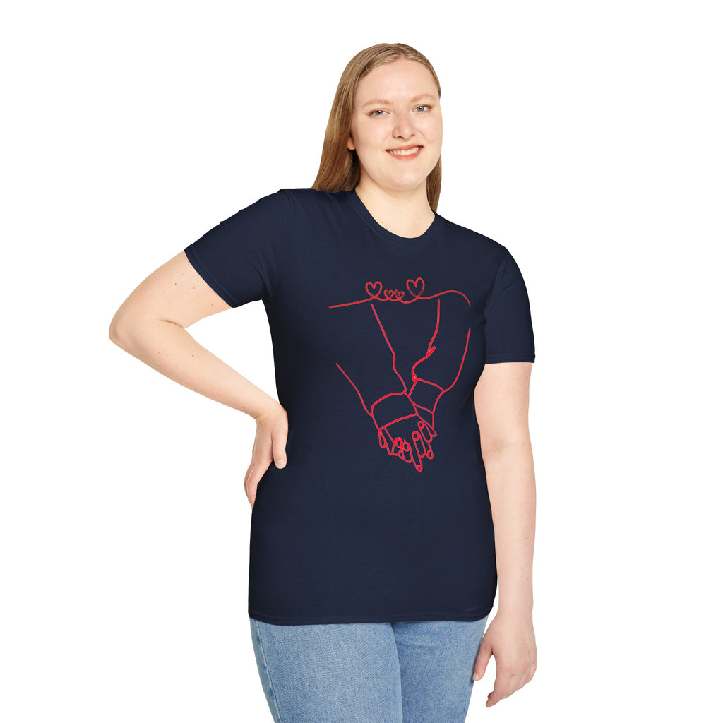 Couple Holding Hands Shirt, Matching Couple Gift, Minimalist Love Line Art T Shirt, Romantic Anniversary Gift for Him Her, Valentines Day Shirt