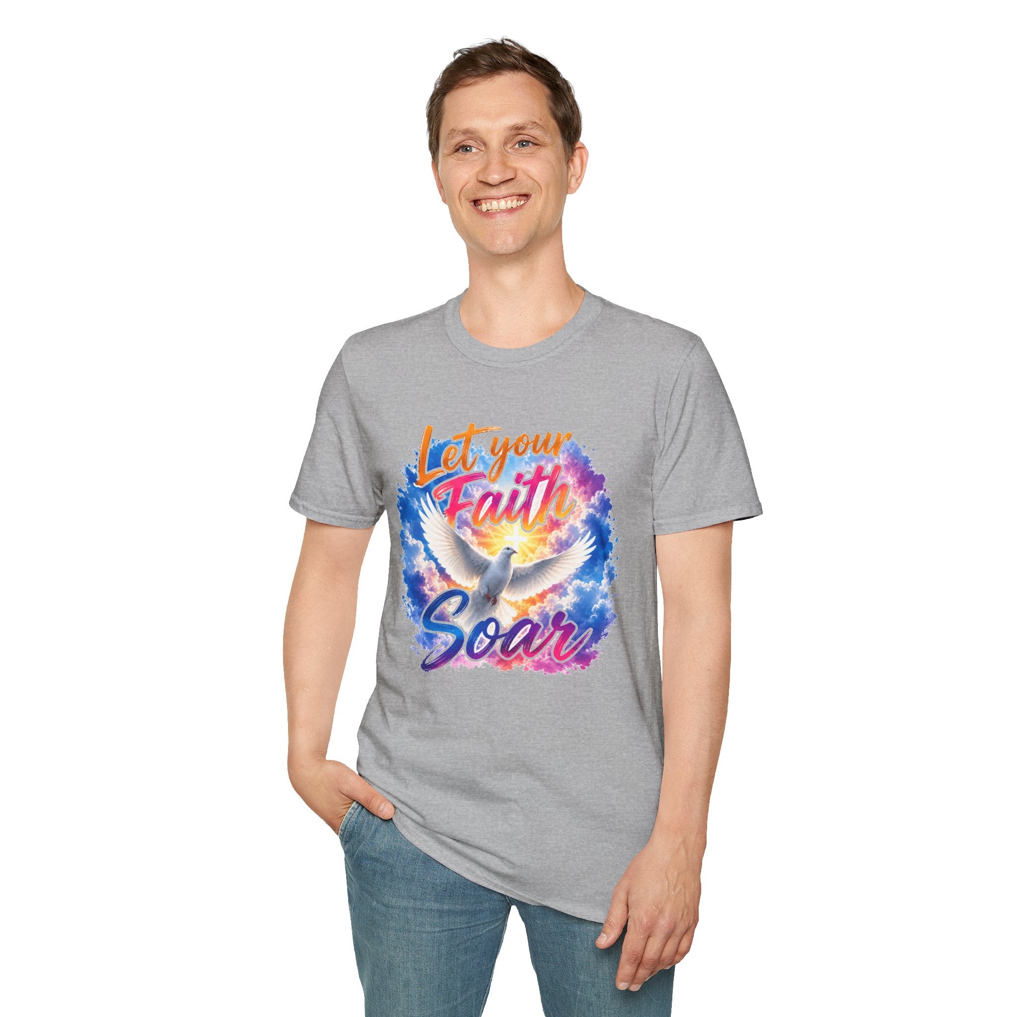 Let Your Faith Soar Christian Dove T-Shirt | Inspirational Faith Tee | Holy Spirit Dove Shirt | Religious Gift for Women & Men