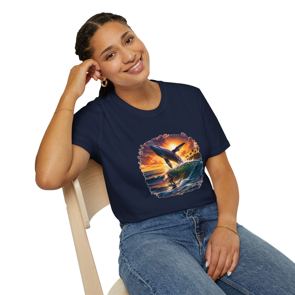 Whale Sunset T-Shirt — Ocean Jumping Humpback Tee