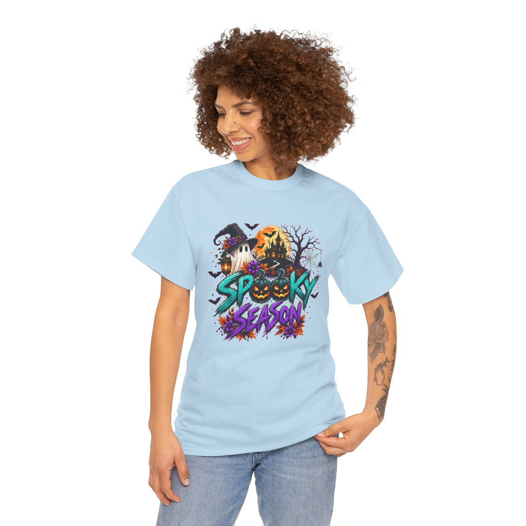 Spooky Season Halloween T-Shirt, Haunted House Pumpkin Tee, Halloween Graphic Shirt, Unisex Fall Tee