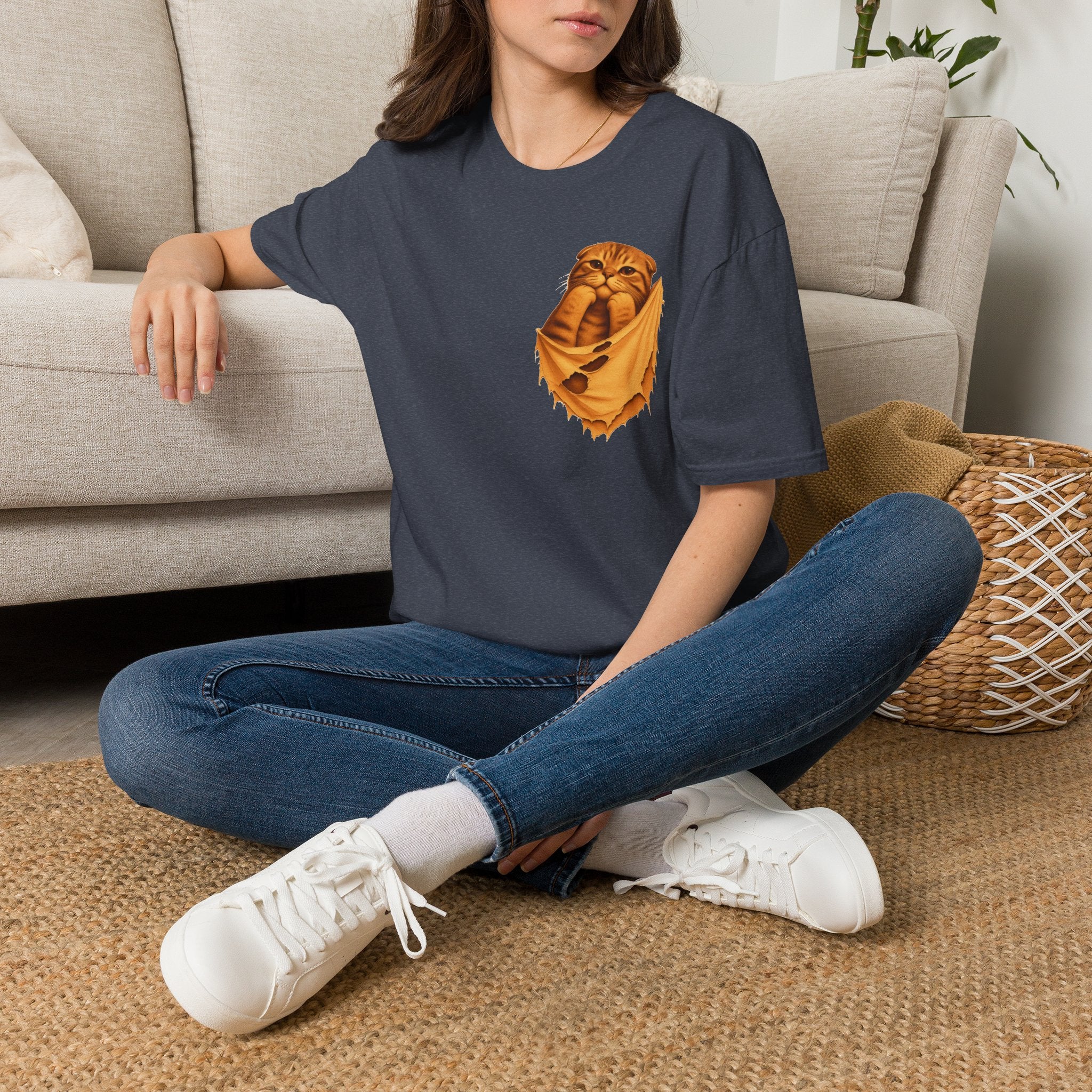 Cat in a Pocket T-Shirt — Cute Pocket Kitten Graphic Tee