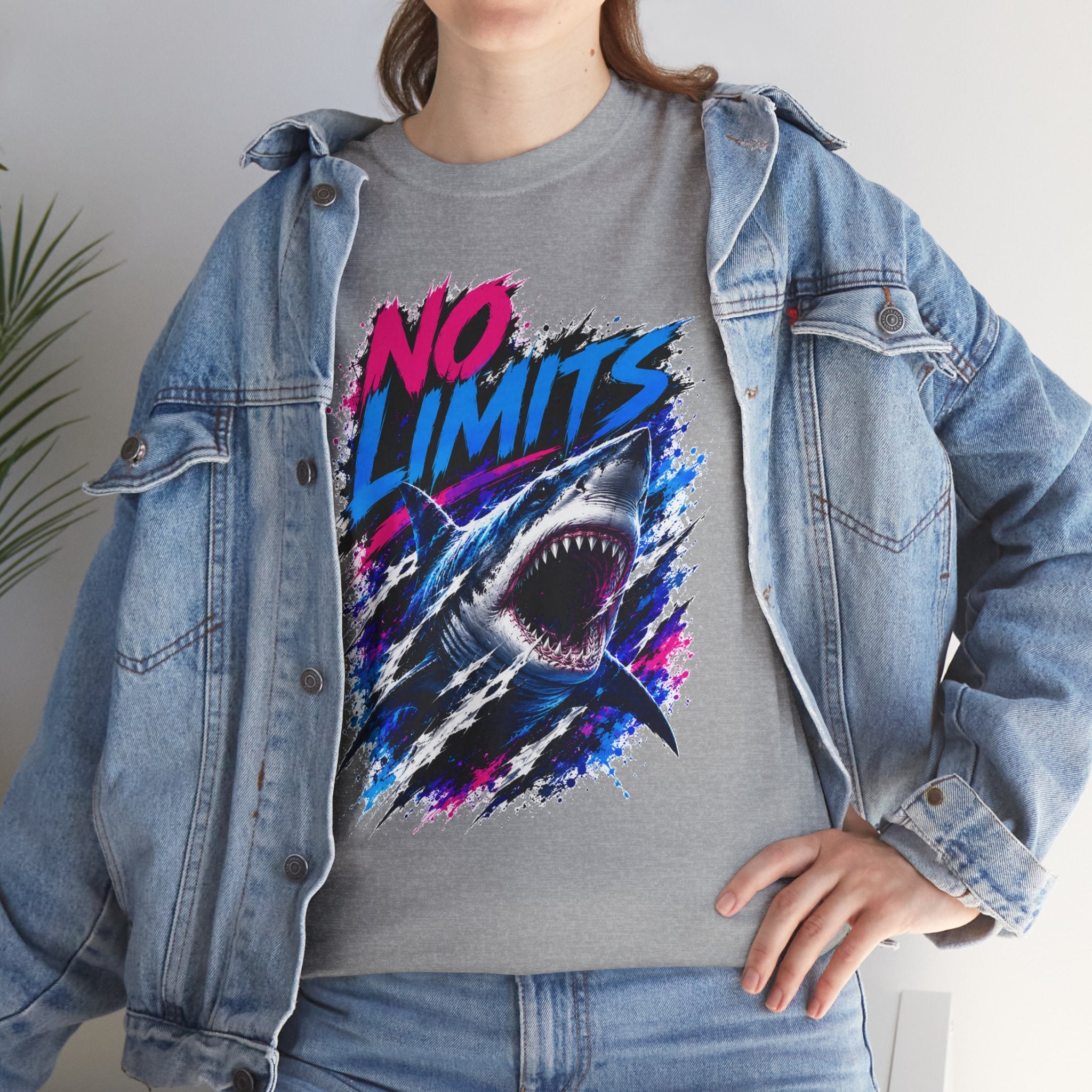 No Limits Shark T-Shirt | Great White Shark Graphic Tee | Unisex Streetwear Shirt | Ocean Lover Gift | Bold Shark Art Tee