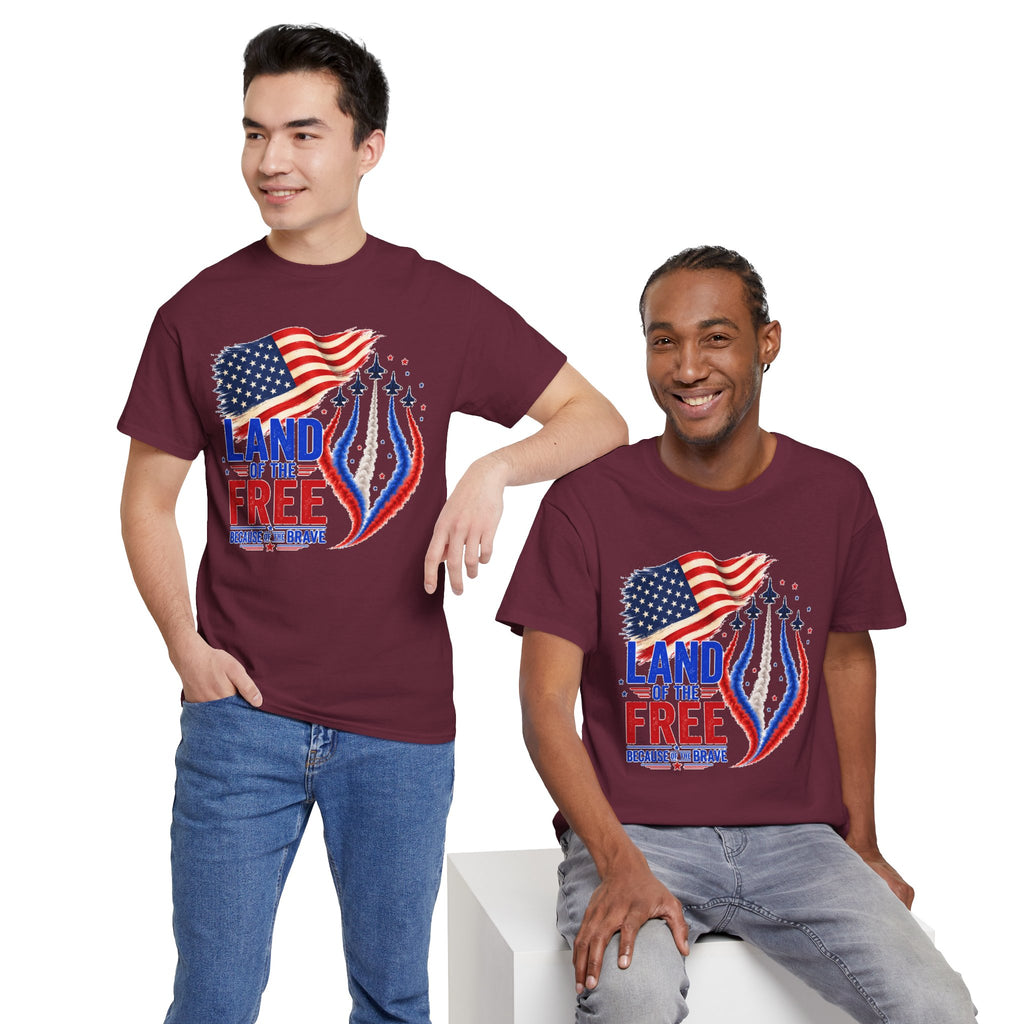 Land of the Free Because of the Brave Shirt, Patriotic 4th of July T-Shirt, USA Flag Tee, American Pride Shirt, Independence Day Gift