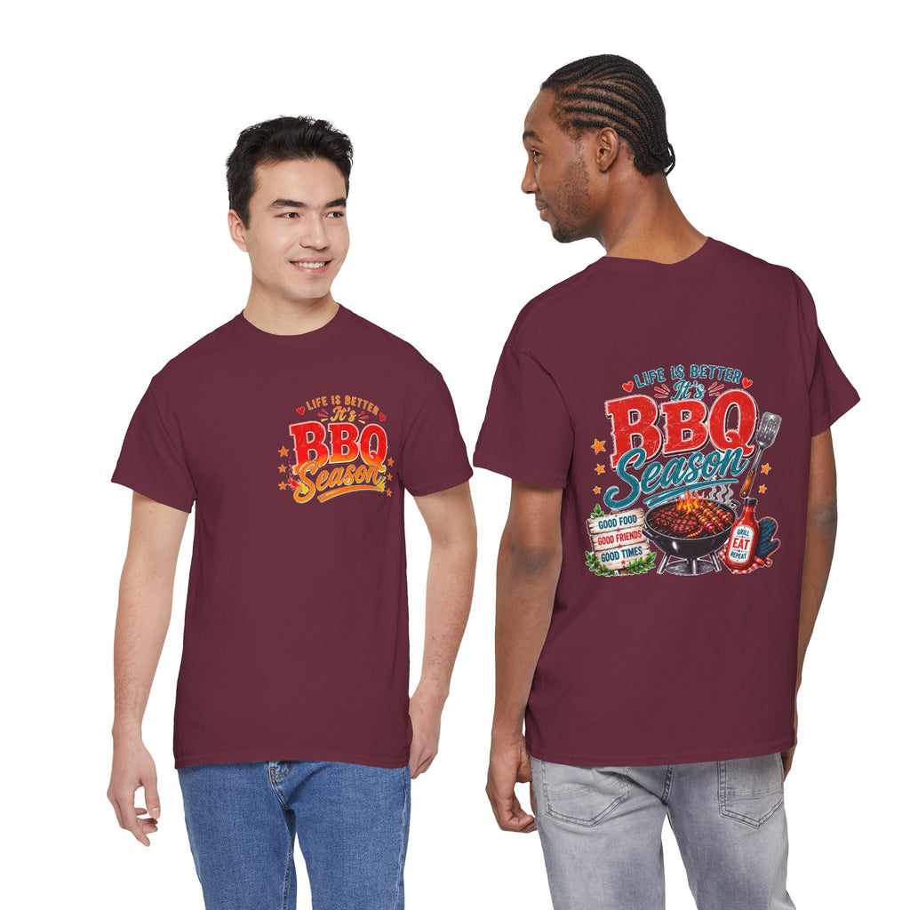 BBQ Season T-Shirt | Life Is Better It's BBQ Season Tee | Funny Grill Shirt | Summer Cookout Tee | Barbecue Lover Gift | Backyard BBQ Shirt