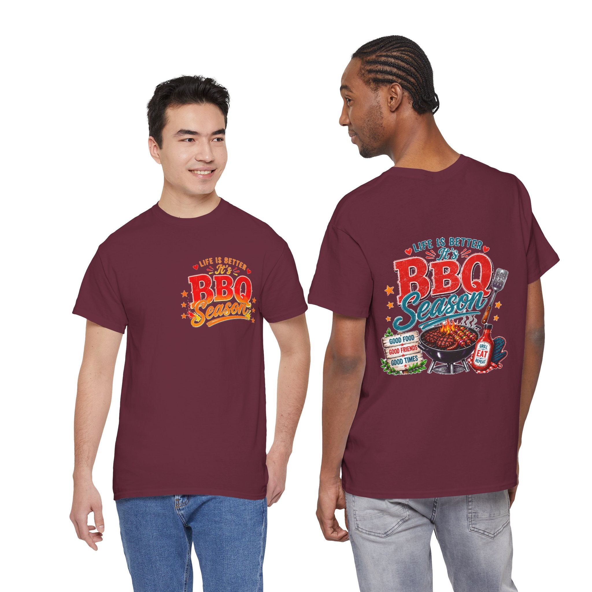 BBQ Season T-Shirt | Life Is Better It's BBQ Season Tee | Funny Grill Shirt | Summer Cookout Tee | Barbecue Lover Gift | Backyard BBQ Shirt