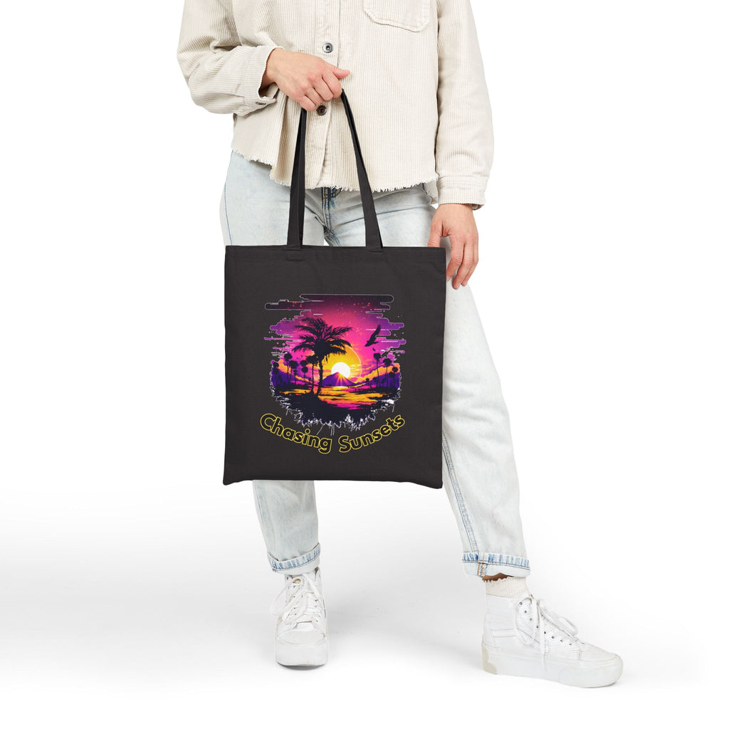 Chasing Sunsets Tote Bag, Sunset Beach Tote, Aesthetic Canvas Bag, Summer Tote Bag, Gift for Beach Lovers