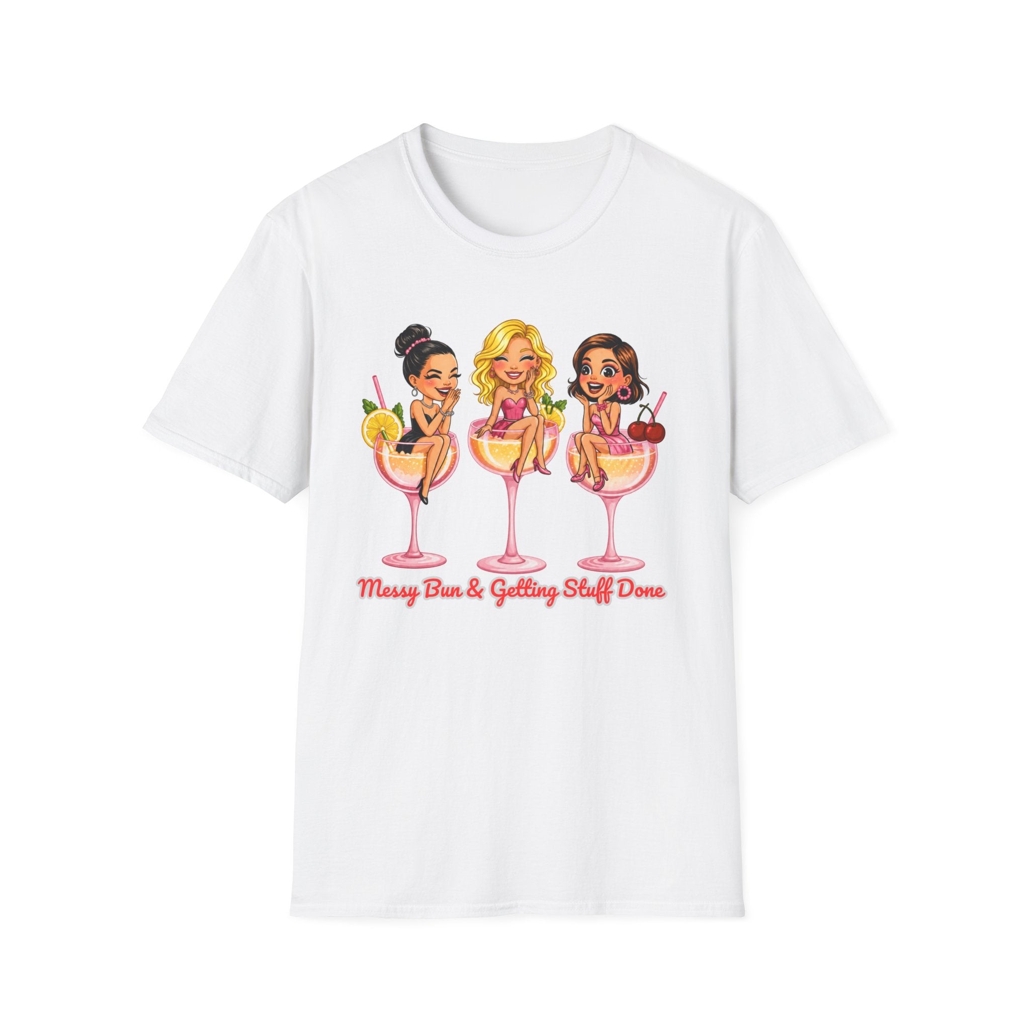 Messy Bun Getting Stuff Done Shirt Funny Mom Life Tee Cute Girls Cocktail Graphic T Shirt
