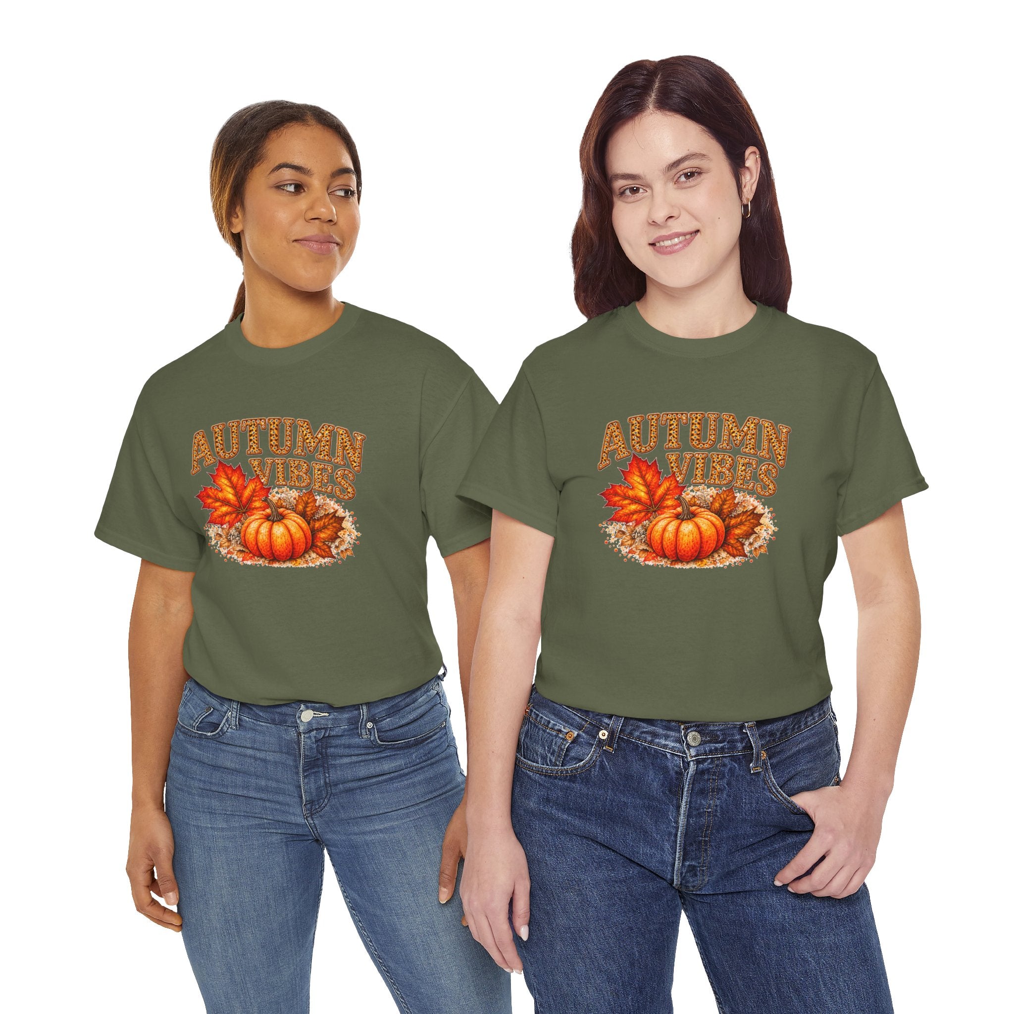 Autumn Vibes Pumpkin T-Shirt, Fall Leaves Graphic Tee, Cozy Fall Shirt, Thanksgiving Season Top
