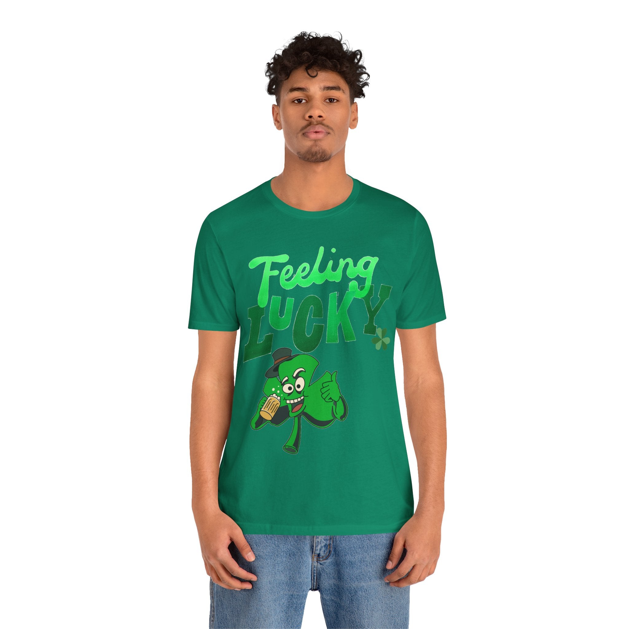 Feeling Lucky St. Patrick's Day T-Shirt — Shamrock Leprechaun Graphic Tee