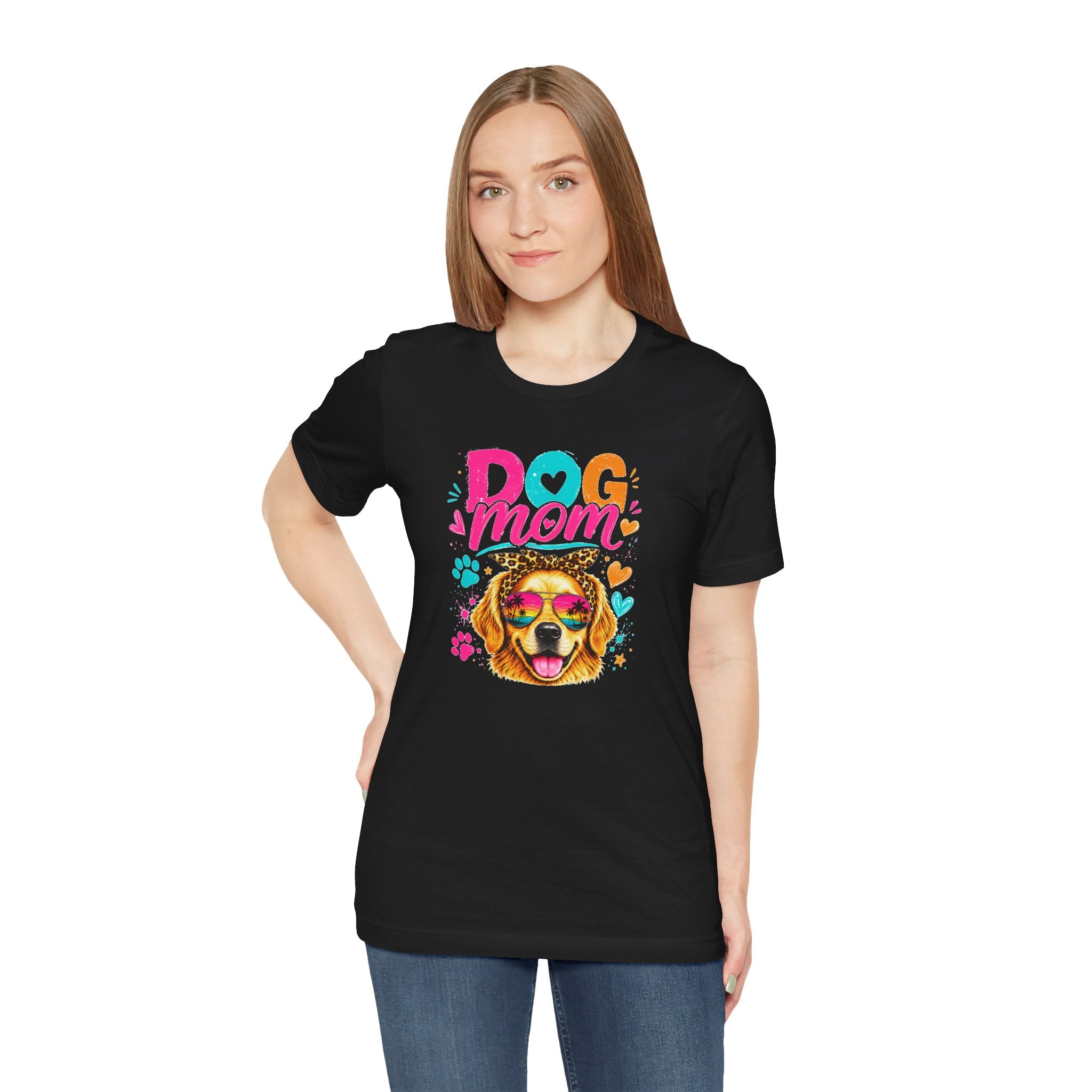 Dog Mom T-Shirt | Golden Retriever Shirt | Funny Dog Mom Gift | Colorful Retro Dog Lover Tee | Unisex Graphic T-Shirt