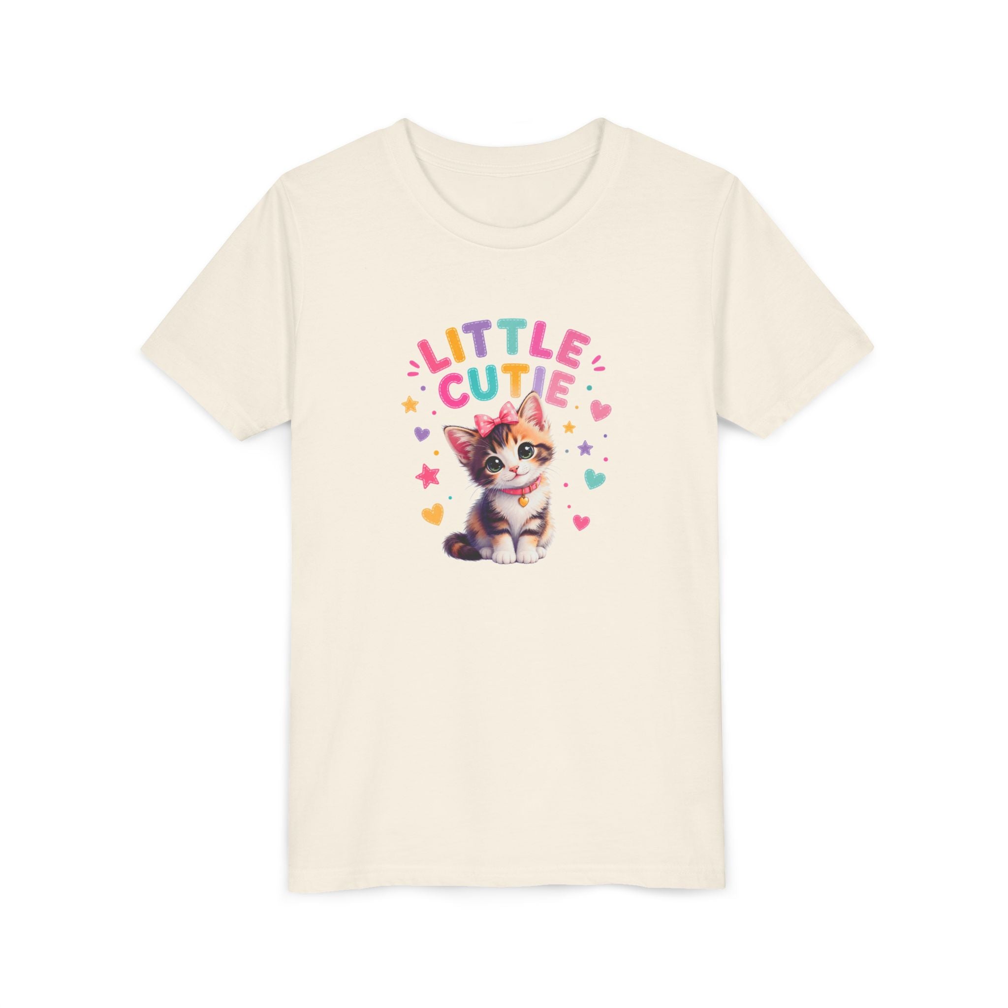 Little Cutie Cat Shirt for Kids, Cute Kitten Youth Tee, Girls Cat T-Shirt, Kawaii Kitty Shirt, Toddler Cat Lover Gift, Cute Animal Tee