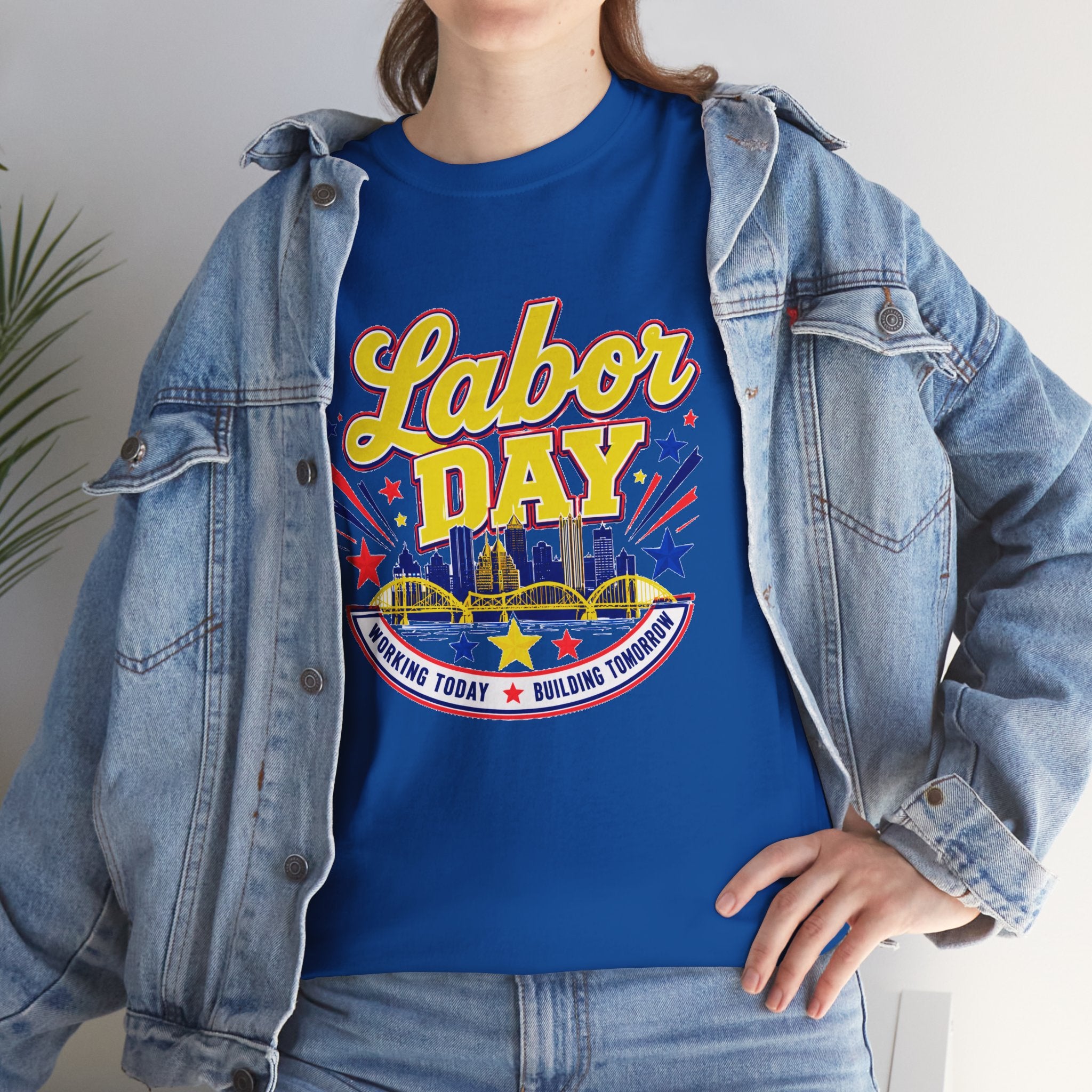 Labor Day Skyline T‑Shirt — Retro Stars & Stripes Celebration Tee