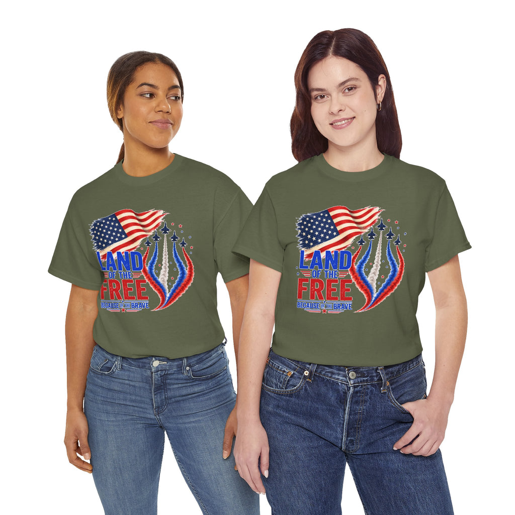 Land of the Free Because of the Brave Shirt, Patriotic 4th of July T-Shirt, USA Flag Tee, American Pride Shirt, Independence Day Gift