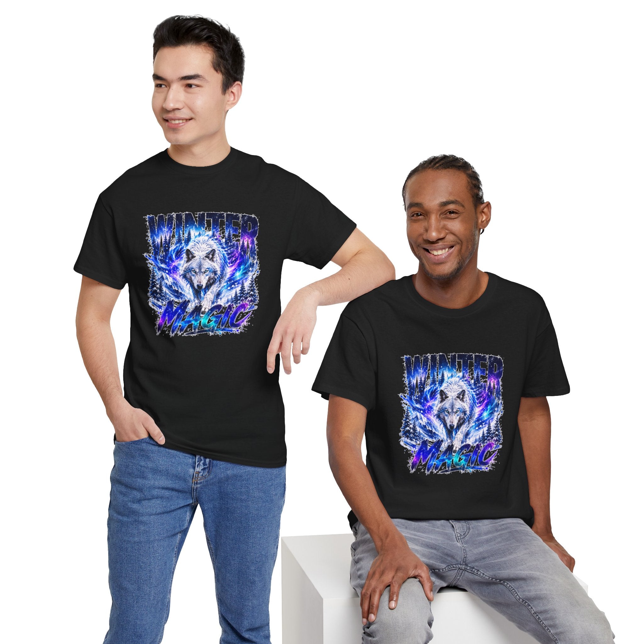 Wolf T Shirt, Winter Wolf Shirt, Wolf Lover Gift, Snowy Wolf Tee, Winter Magic Shirt, Wildlife Graphic Tee, Unisex Wolf Shirt