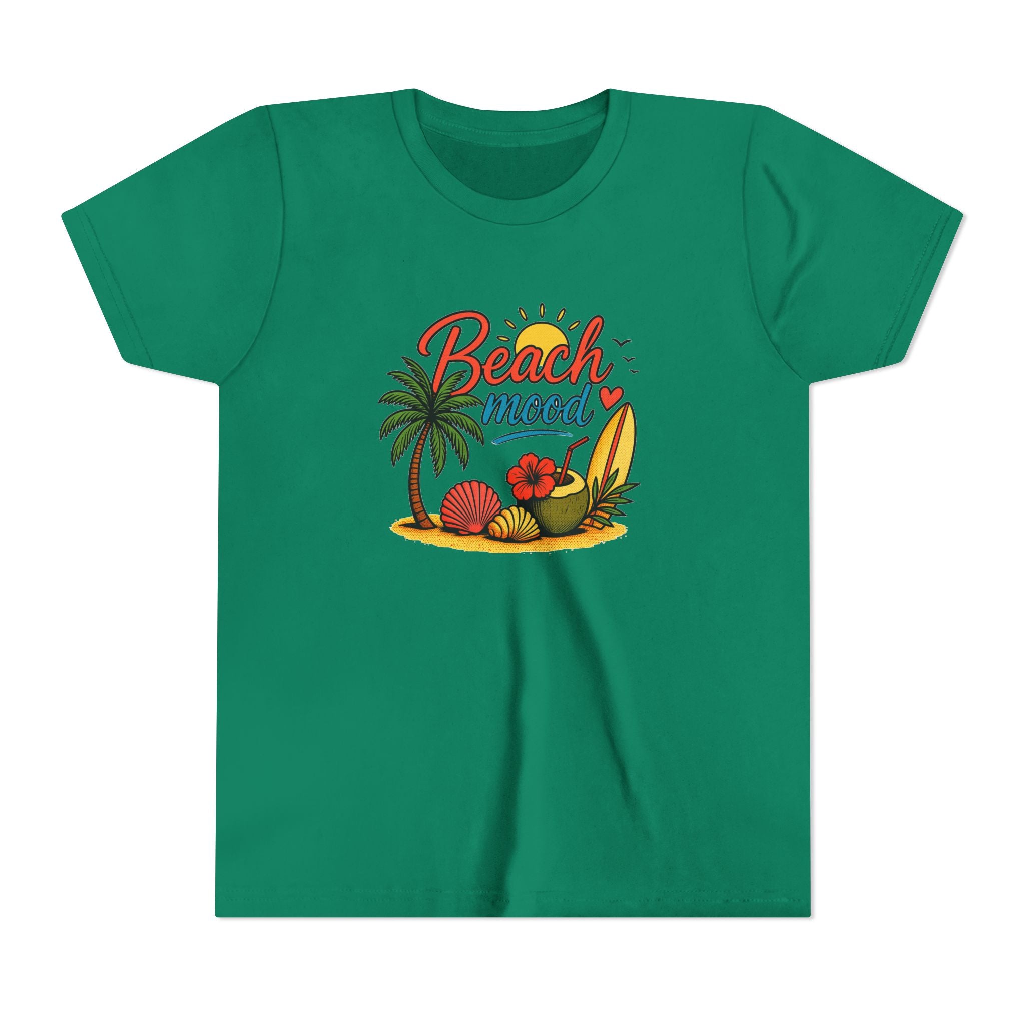 Youth T-Shirt – "Beach Mood" Surf & Palm Tree Summer Tee
