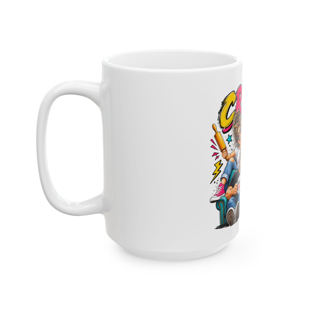 Crazy Wife Happy Life Ceramic Mug — Funny Couples Coffee Cup (11oz, 15oz)