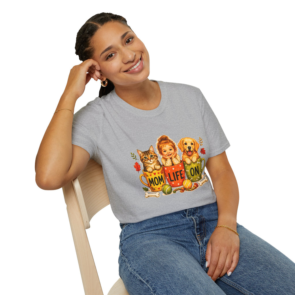 Mom Life Shirt, Dog Cat Mom T-Shirt, Cute Mom Graphic Tee, Pet Lover Shirt, Funny Mom Life Tee, Gift for Mom