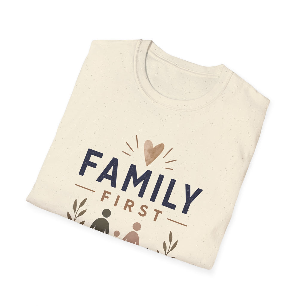 Family First T-Shirt | Matching Family Shirt | Cute Family Graphic Tee | Gift for Mom Dad Kids | Minimalist Family Shirt