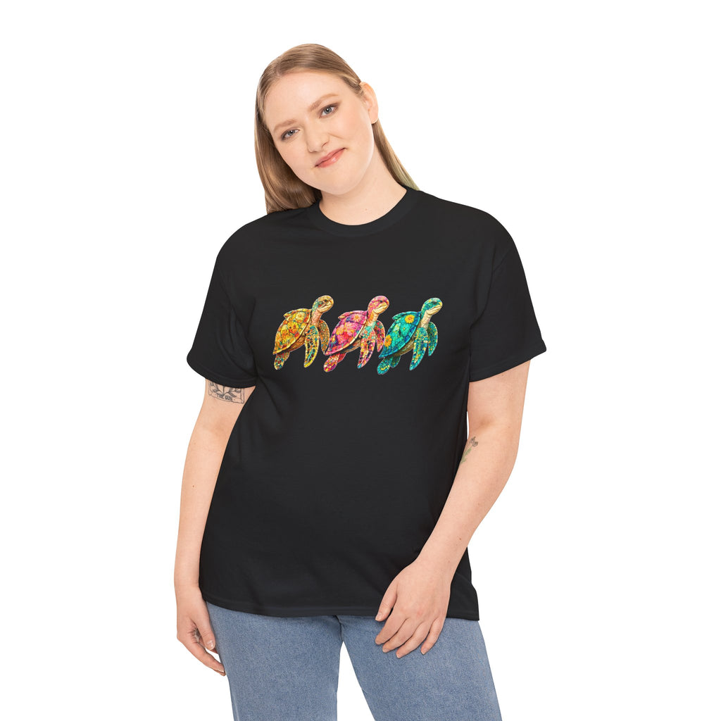 Sea Turtle T-Shirt, Colorful Sea Turtle Tee, Beach Lover Shirt, Ocean Lover Gift, Coastal Graphic Tee, Marine Life Shirt, Summer Vacation Tee