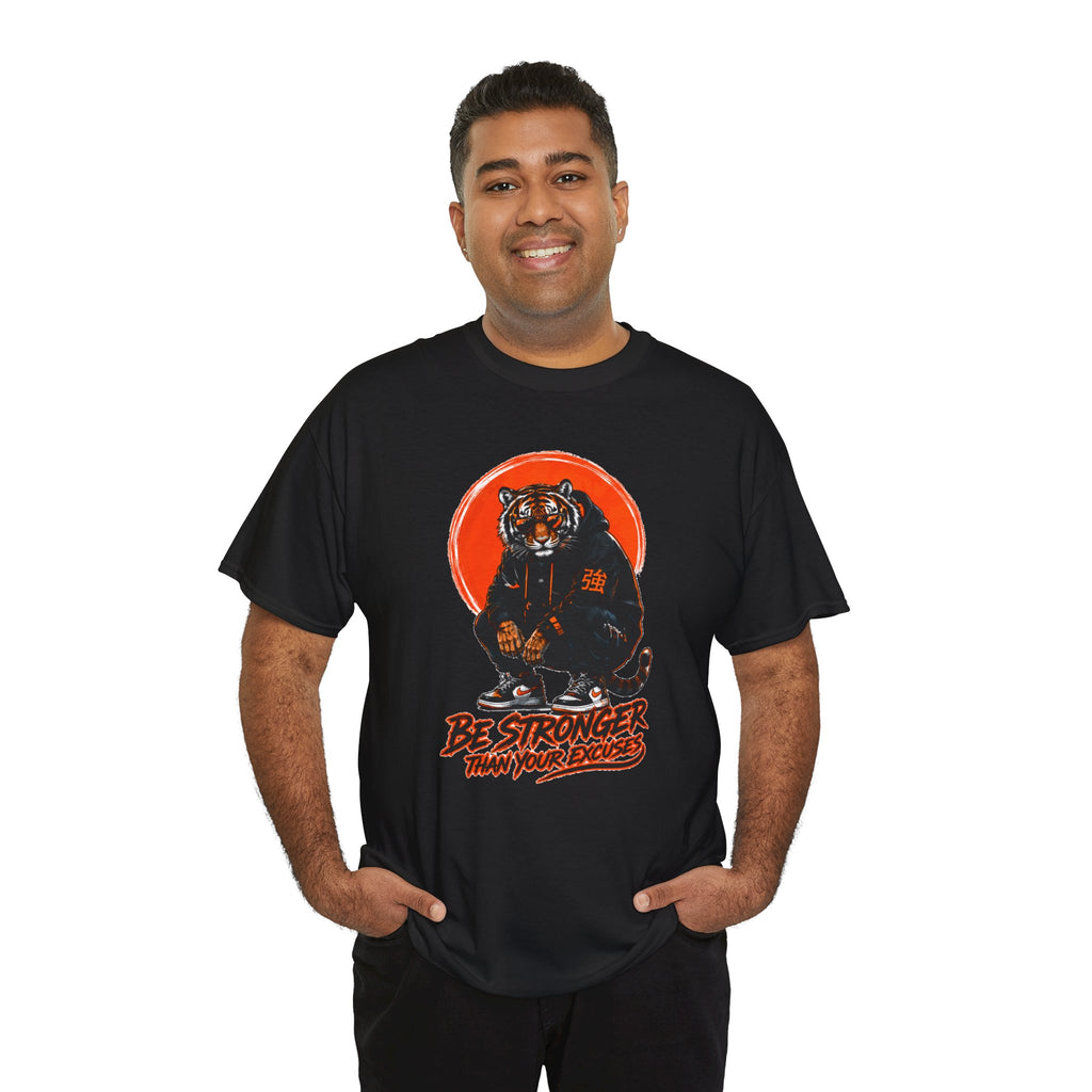 Tiger Graphic Tee — "Be Stronger Than Your Doubts" Motivational T-Shirt
