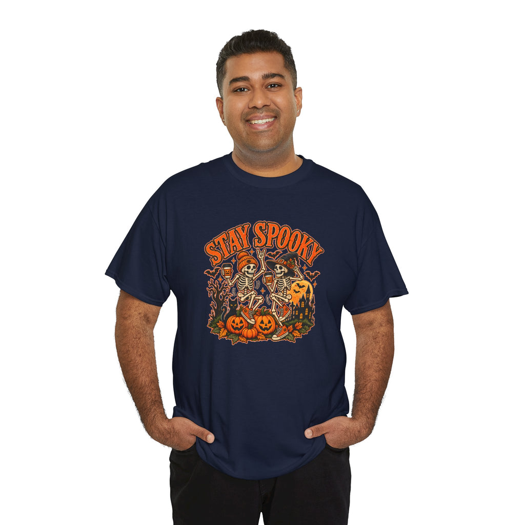 Stay Spooky Halloween Shirt | Dancing Skeleton Pumpkin Graphic Tee