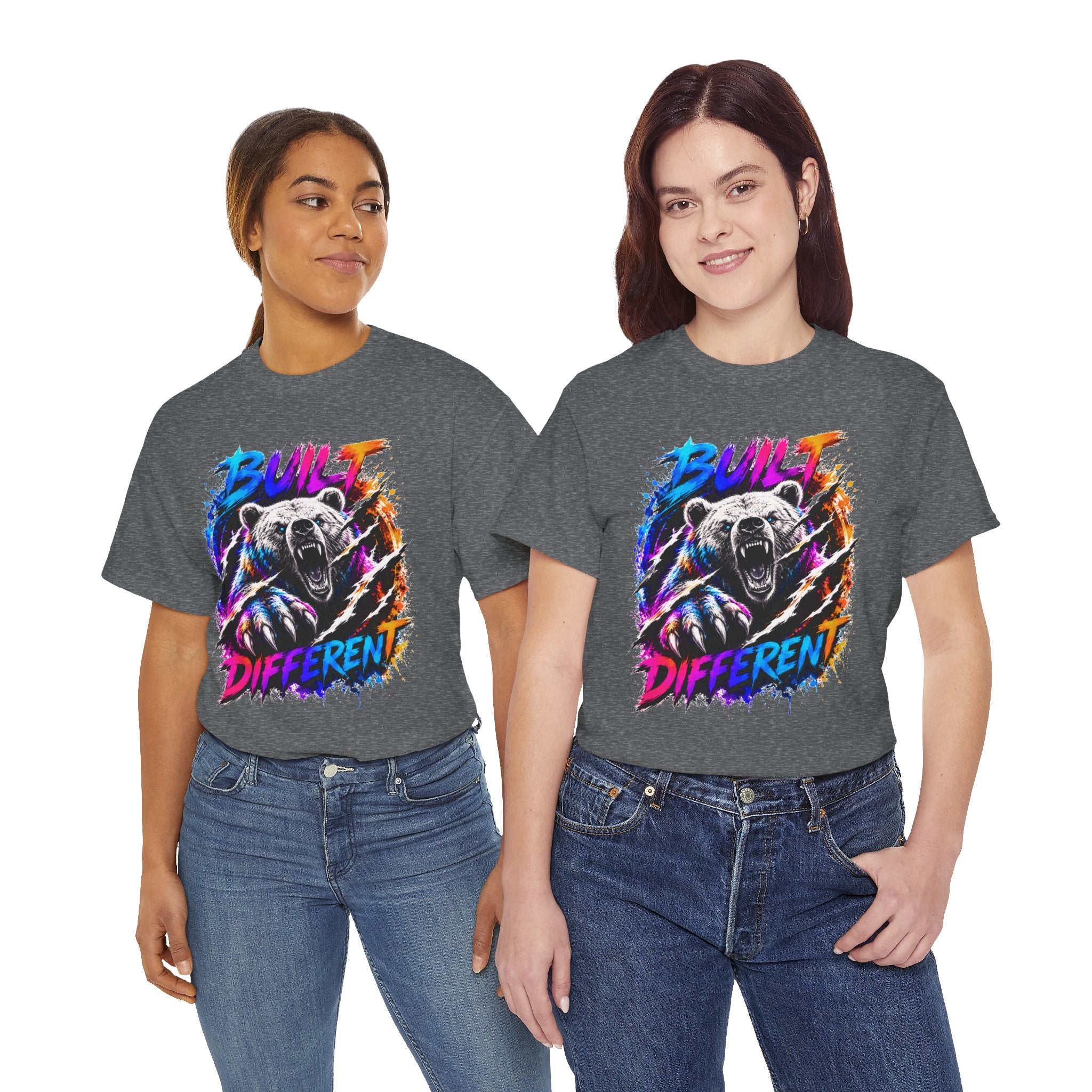 Built Different Bear T-Shirt — Bold Retro Grunge Graphic Tee