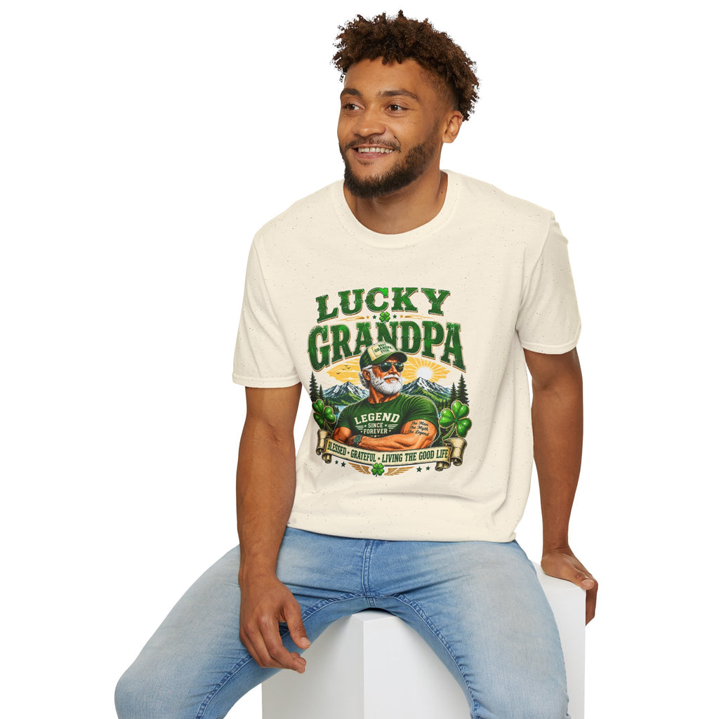 Lucky Grandpa T-Shirt | Funny Grandpa Gift | Vintage Lucky Grandfather Shirt | St. Patrick's Day Tee | Gift for Grandpa | Lucky Irish Tee