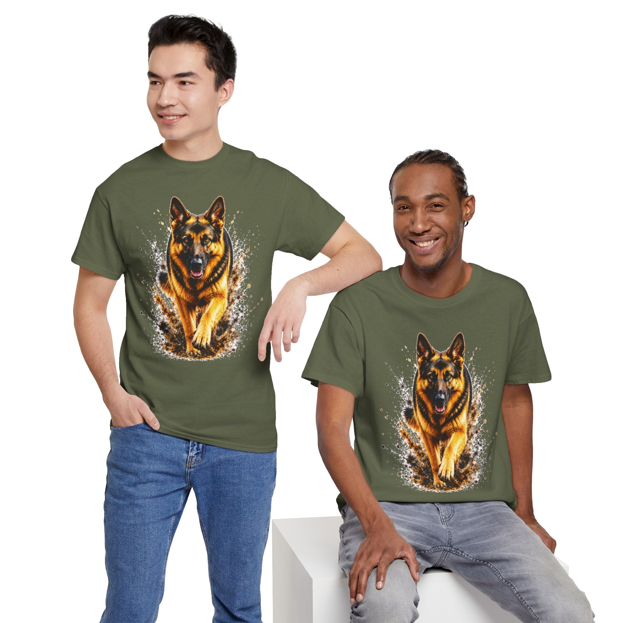 German Shepherd Running T-Shirt, German Shepherd Graphic Tee, Dog Lover Shirt, Unisex German Shepherd Tee, Gift for Dog Owner, K9 Animal Shirt