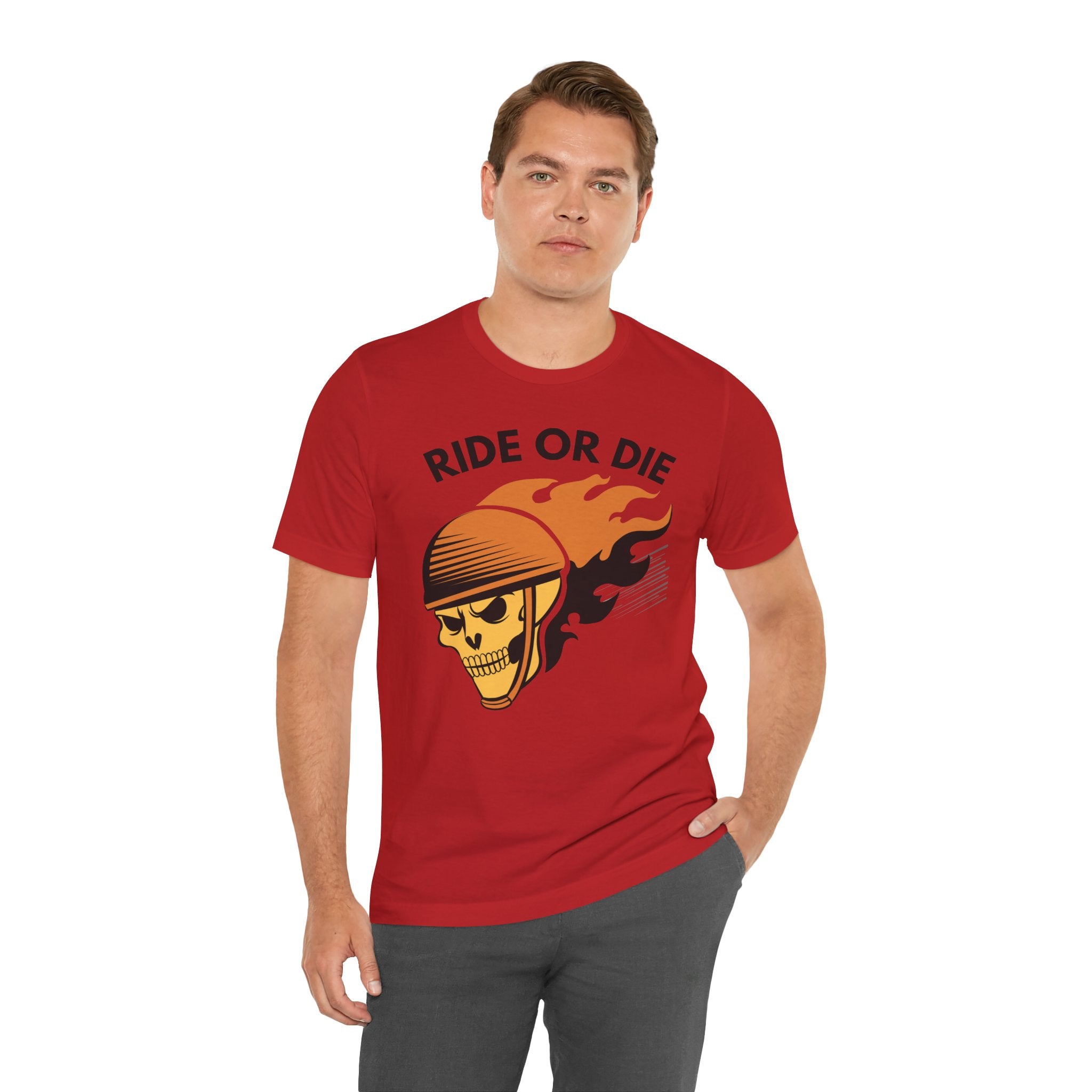 Ride or Die Skull Helmet T-Shirt | Biker Graphic Tee for Men | Vintage Motorcycle Shirt