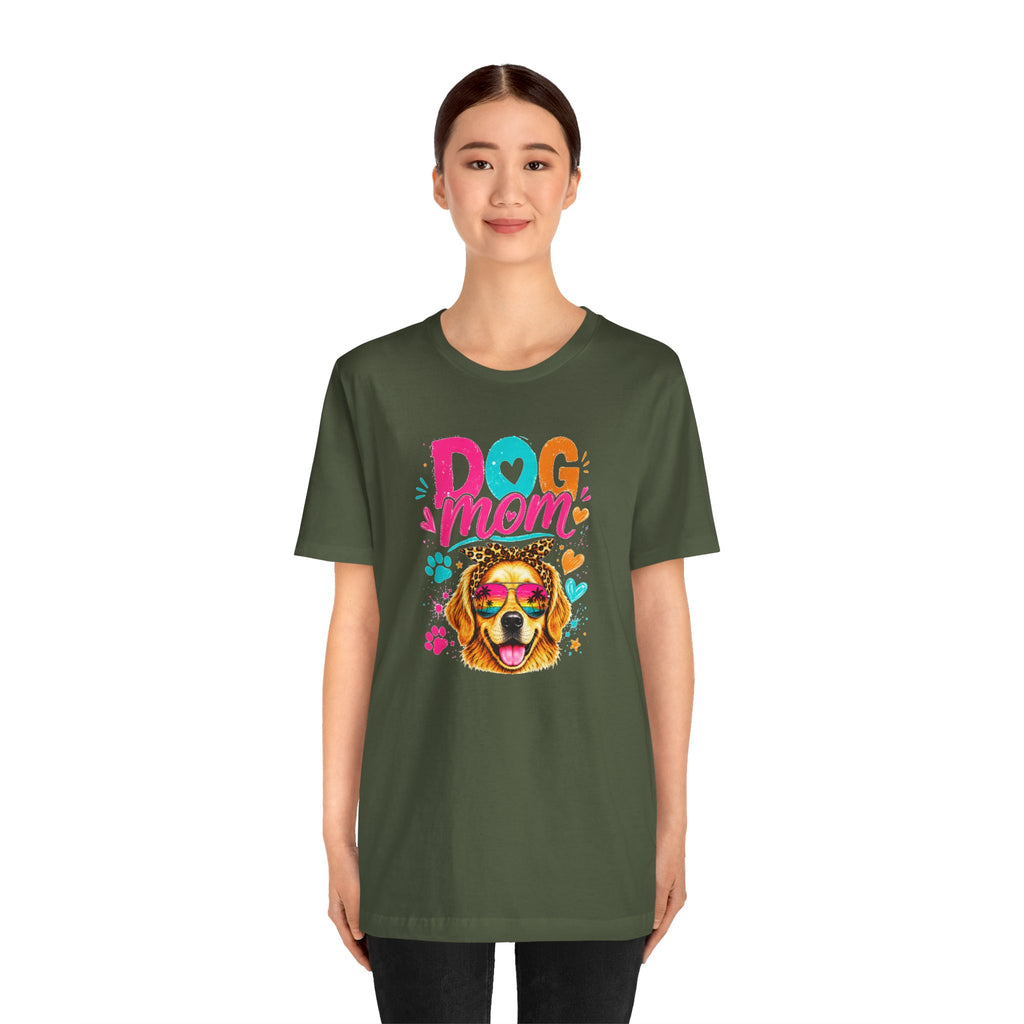 Dog Mom T-Shirt | Golden Retriever Shirt | Funny Dog Mom Gift | Colorful Retro Dog Lover Tee | Unisex Graphic T-Shirt