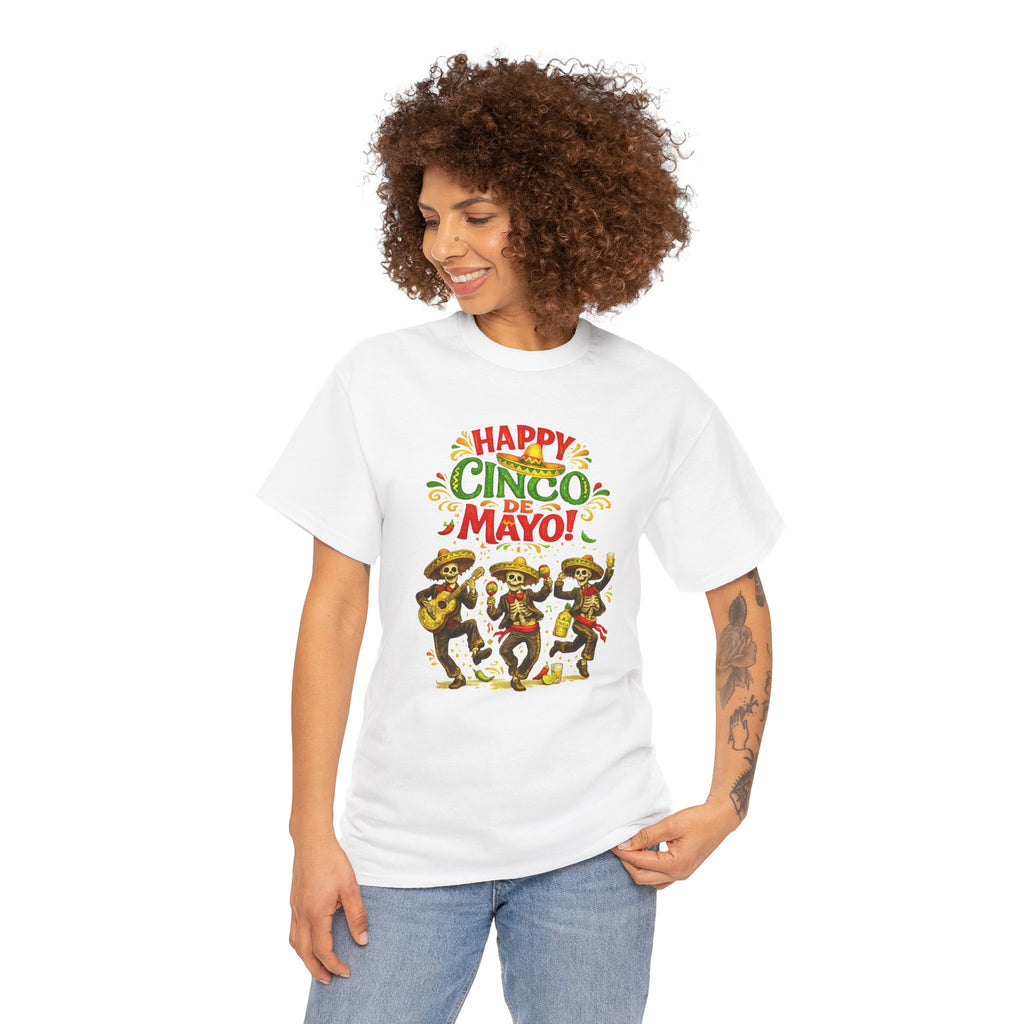 Cinco De Mayo Shirt, Happy Cinco De Mayo Tee, Dancing Skeleton Fiesta Shirt, Funny Mexican Party T-Shirt