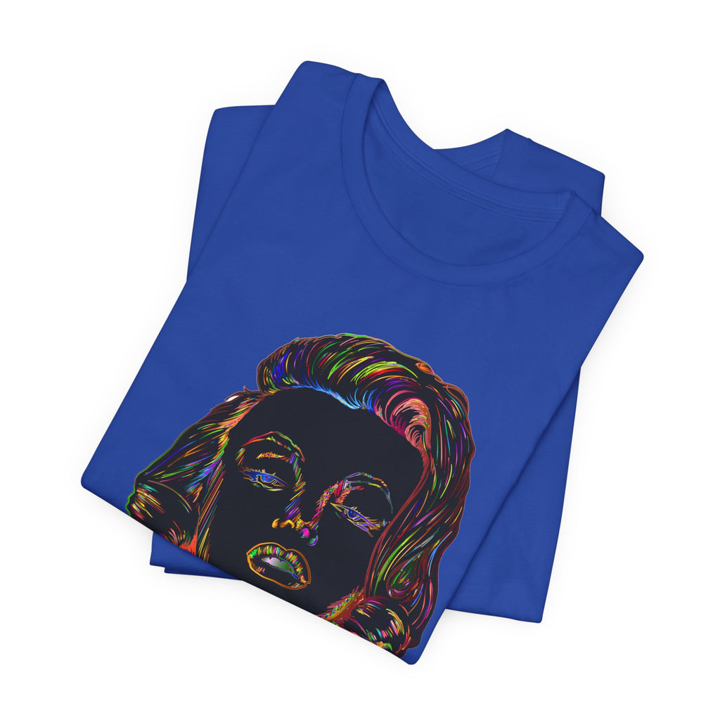 Neon Pop Art Portrait T-Shirt – Retro Rainbow Graphic Tee