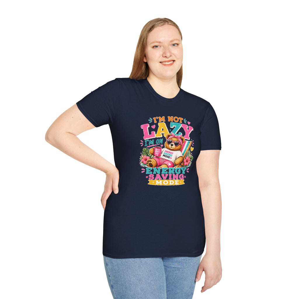 Funny Sloth Shirt, I'm Not Lazy I'm On Energy Saving Mode Tee, Cute Animal Graphic T-Shirt
