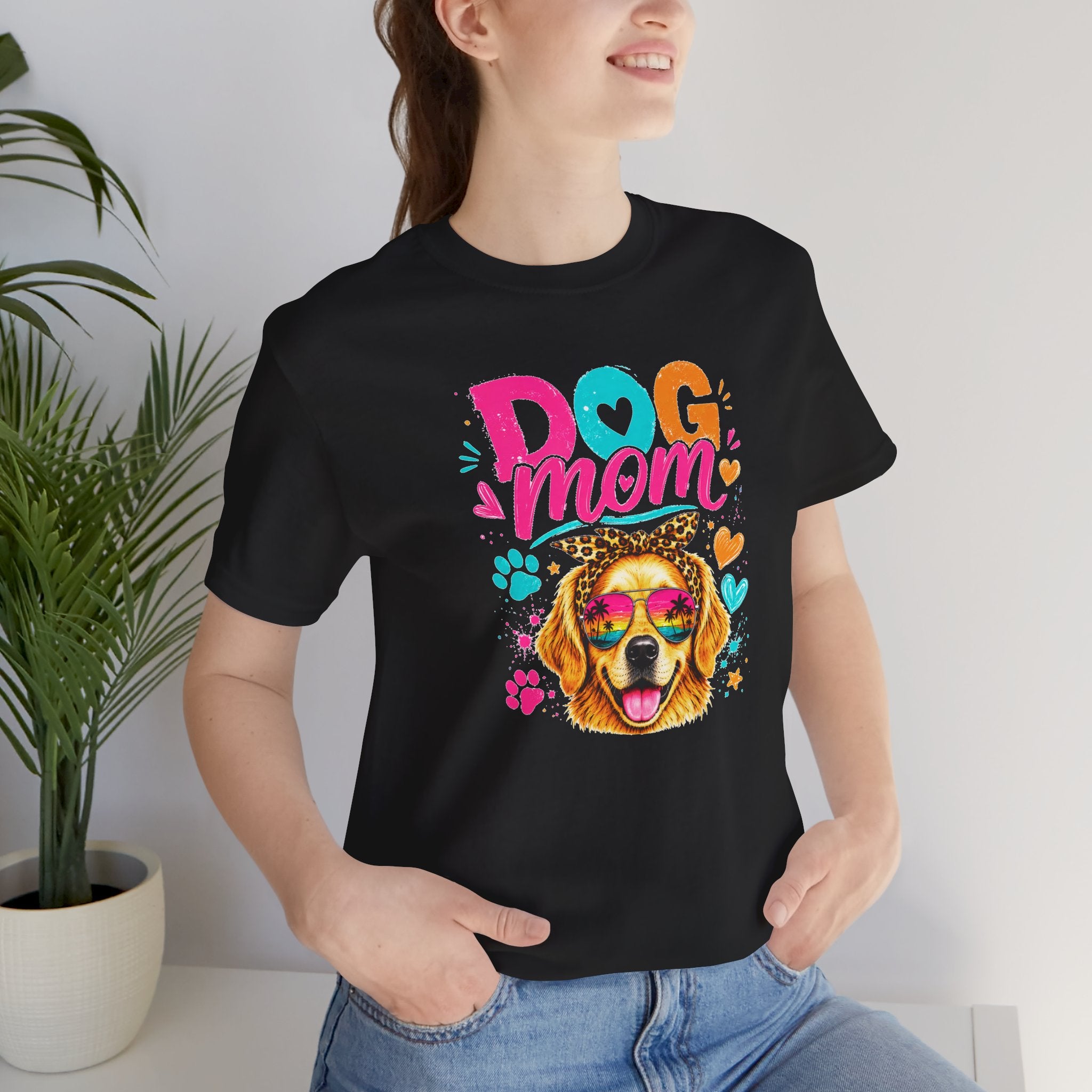 Dog Mom T-Shirt | Golden Retriever Shirt | Funny Dog Mom Gift | Colorful Retro Dog Lover Tee | Unisex Graphic T-Shirt