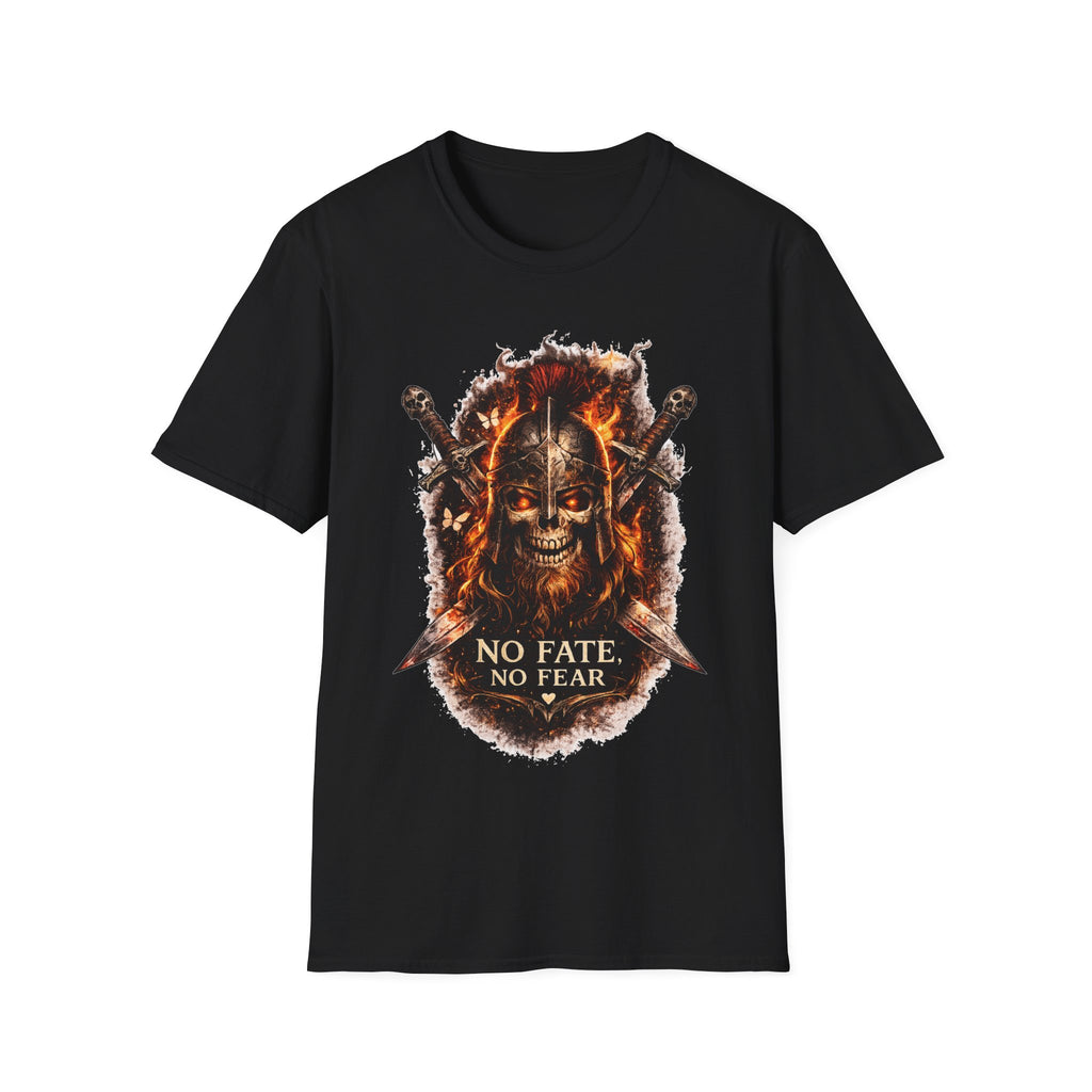 Viking Skull T-Shirt, Dragon Warrior Tee, Biker Graphic Shirt, Gothic Viking Shirt, No Fate No Fear Tee, Fantasy Streetwear