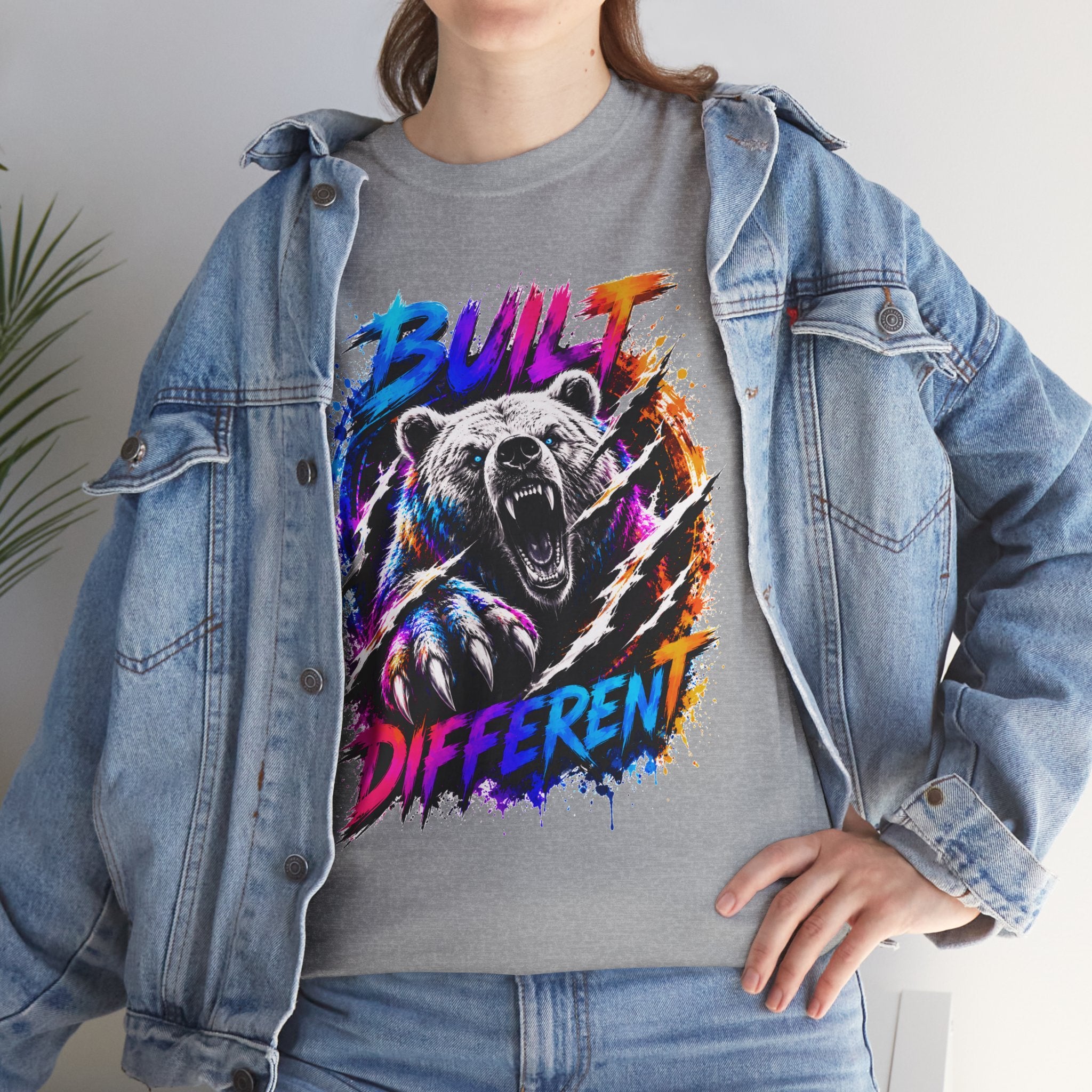 Built Different Bear T-Shirt — Bold Retro Grunge Graphic Tee