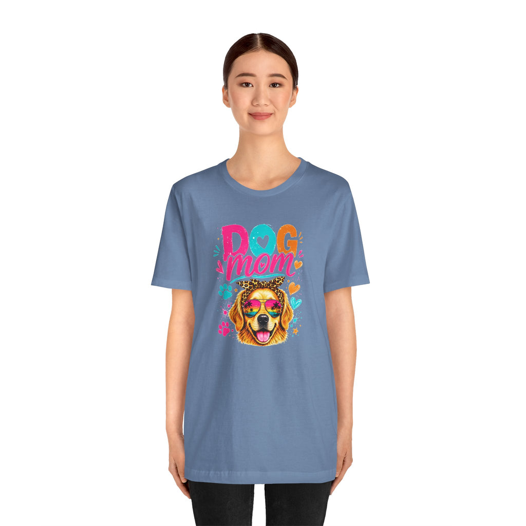 Dog Mom T-Shirt | Golden Retriever Shirt | Funny Dog Mom Gift | Colorful Retro Dog Lover Tee | Unisex Graphic T-Shirt