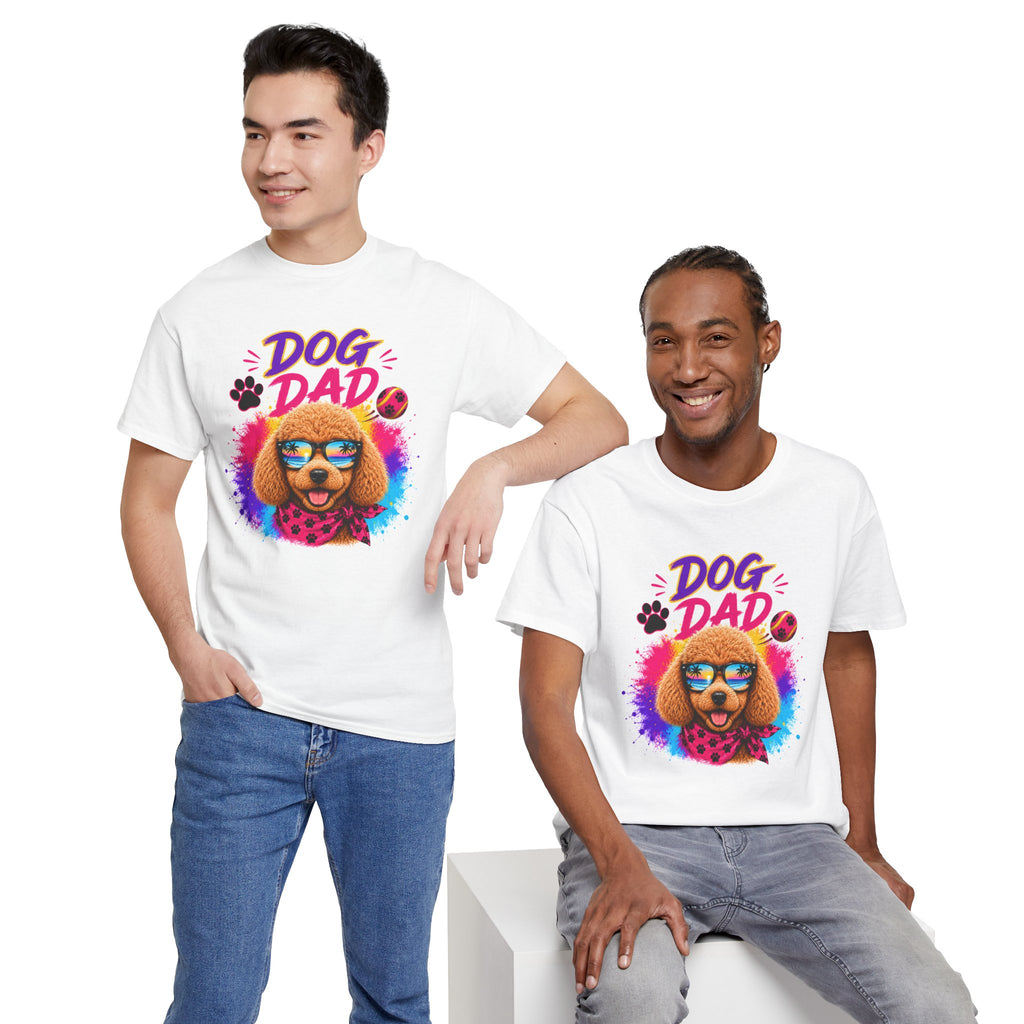 Dog Dad Poodle T-Shirt | Funny Dog Dad Gift | Colorful Retro Poodle Shirt | Dog Lover Gift | Unisex Graphic Tee